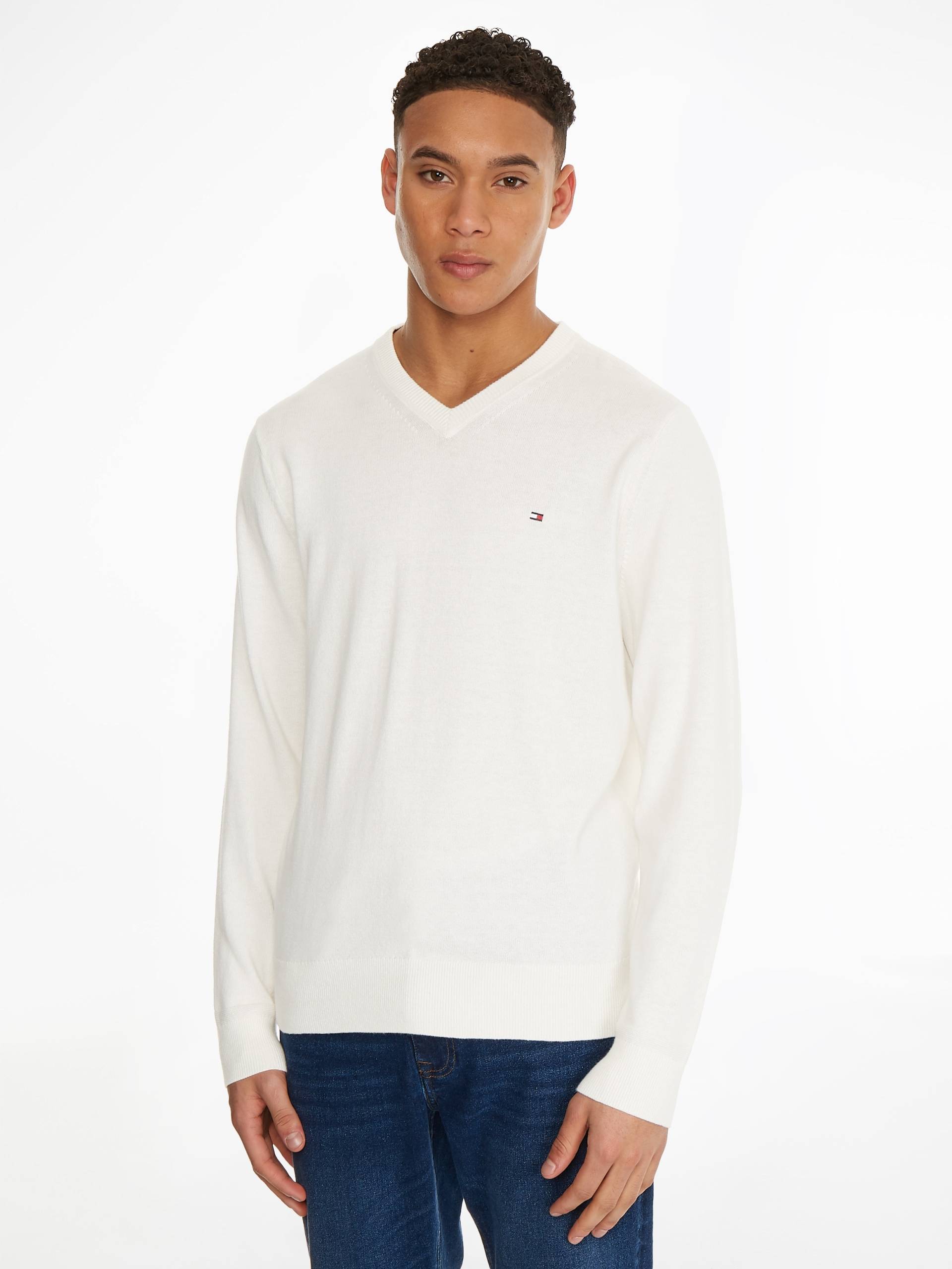 Tommy Hilfiger V-Ausschnitt-Pullover »PIMA ORG CTN CASHMERE V NECK« von TOMMY HILFIGER