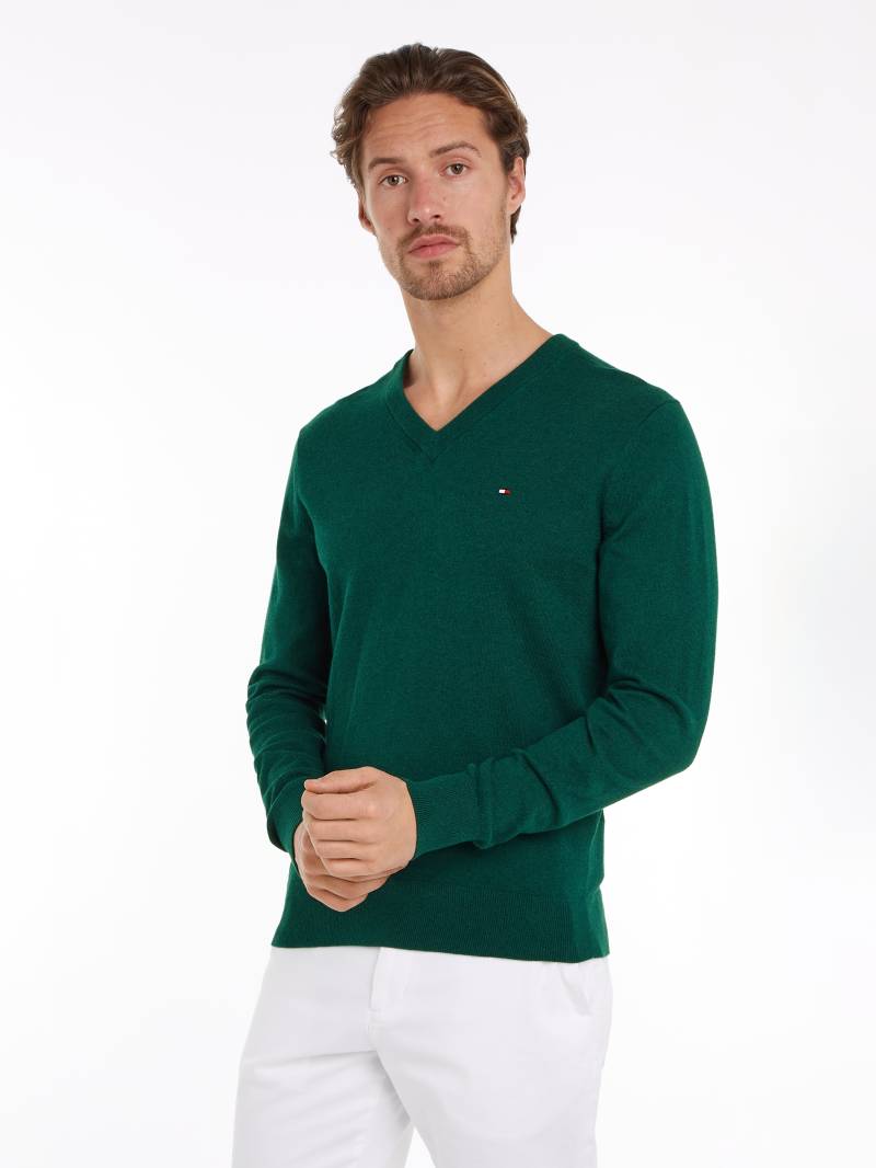 Tommy Hilfiger V-Ausschnitt-Pullover »PIMA ORG CTN CASHMERE V NECK« von TOMMY HILFIGER