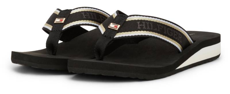 Tommy Hilfiger Zehentrenner »IM HILFIGER BEACH SANDAL«, Dianette, Schlappen, Badeschuh, Poolslides mit Logoschriftzug von TOMMY HILFIGER