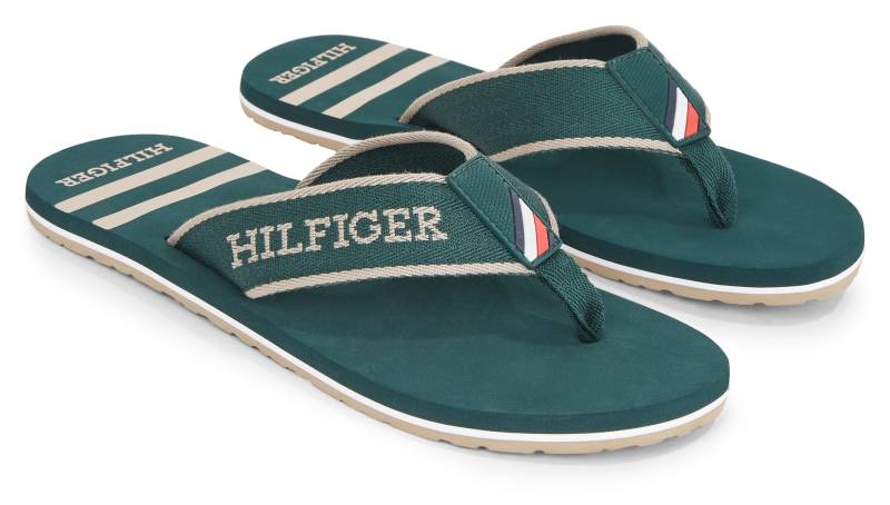 Tommy Hilfiger Zehentrenner »SPORTY HILFIGER BEACH SANDAL«, Sommerschuh, Schlappen, Poolslides, Badeschuh, mit Logoschriftzug von TOMMY HILFIGER