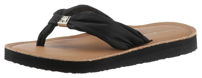 Tommy Hilfiger Zehentrenner »TH ELEVATED BEACH SANDAL«, Sommerschuh, Bequemschuh, Flats, Schlappen mit TH-Schmuckelement von TOMMY HILFIGER