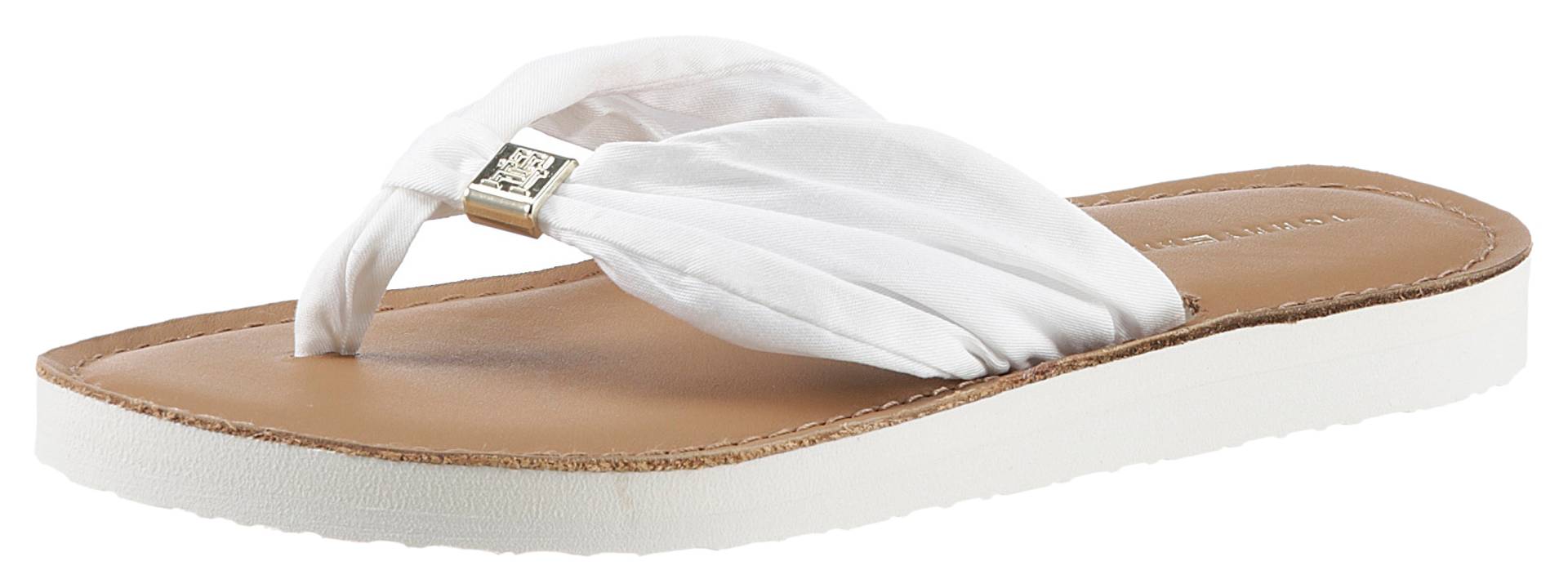 Tommy Hilfiger Zehentrenner »TH ELEVATED BEACH SANDAL«, Sommerschuh, Schlappen mit Label von TOMMY HILFIGER