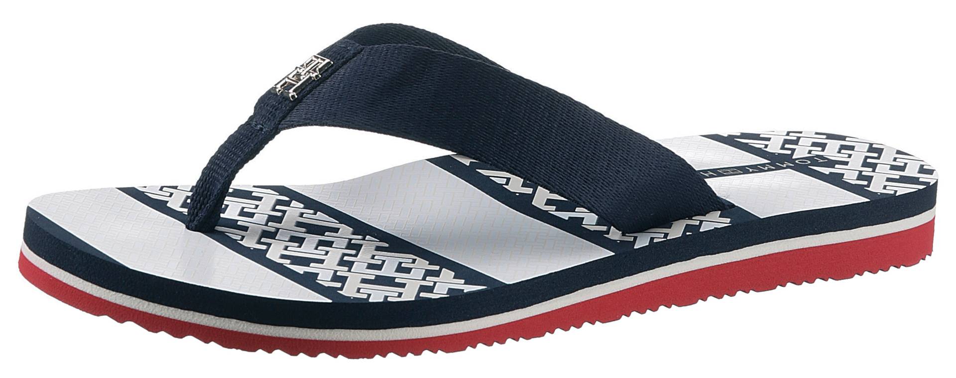 Tommy Hilfiger Zehentrenner »TH MONOGRAM ESSENTIAL SANDAL«, mit bedruckter Decksohle von TOMMY HILFIGER