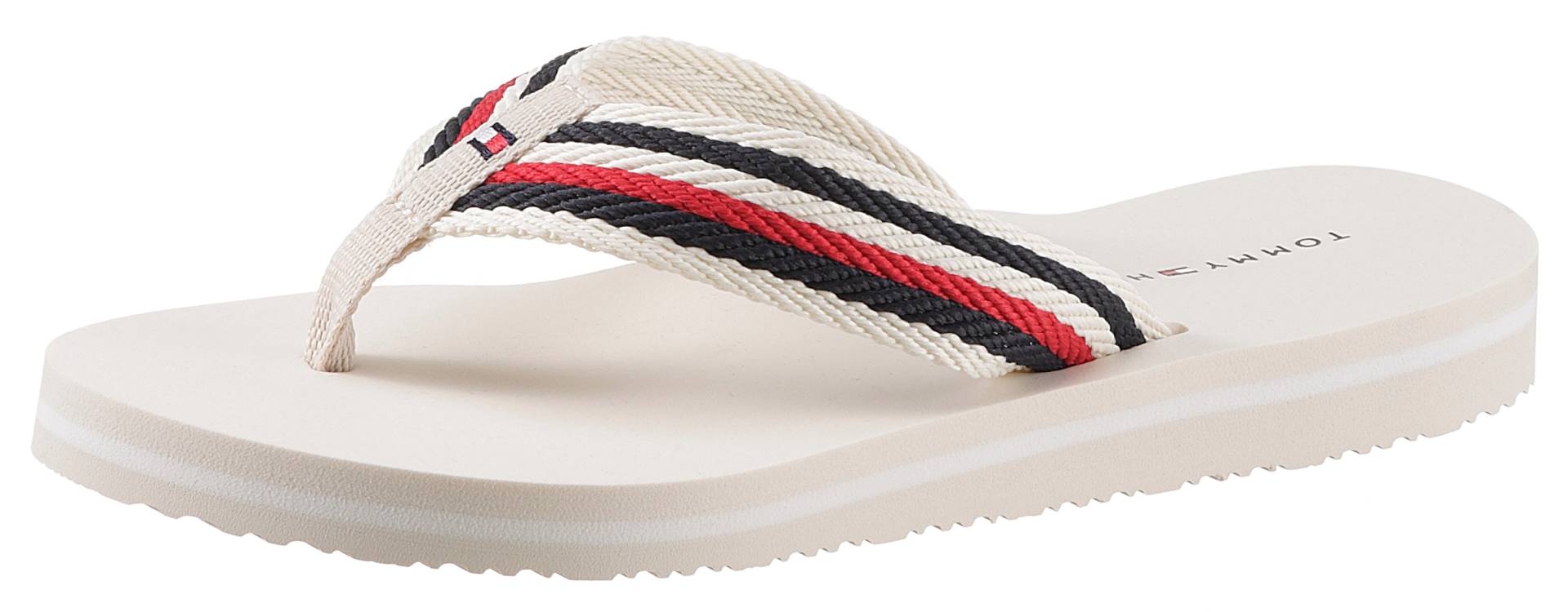 Tommy Hilfiger Zehentrenner »TOMMY ESSENTIAL COMFORT SANDAL«, mit gestreiften Bandagen von TOMMY HILFIGER