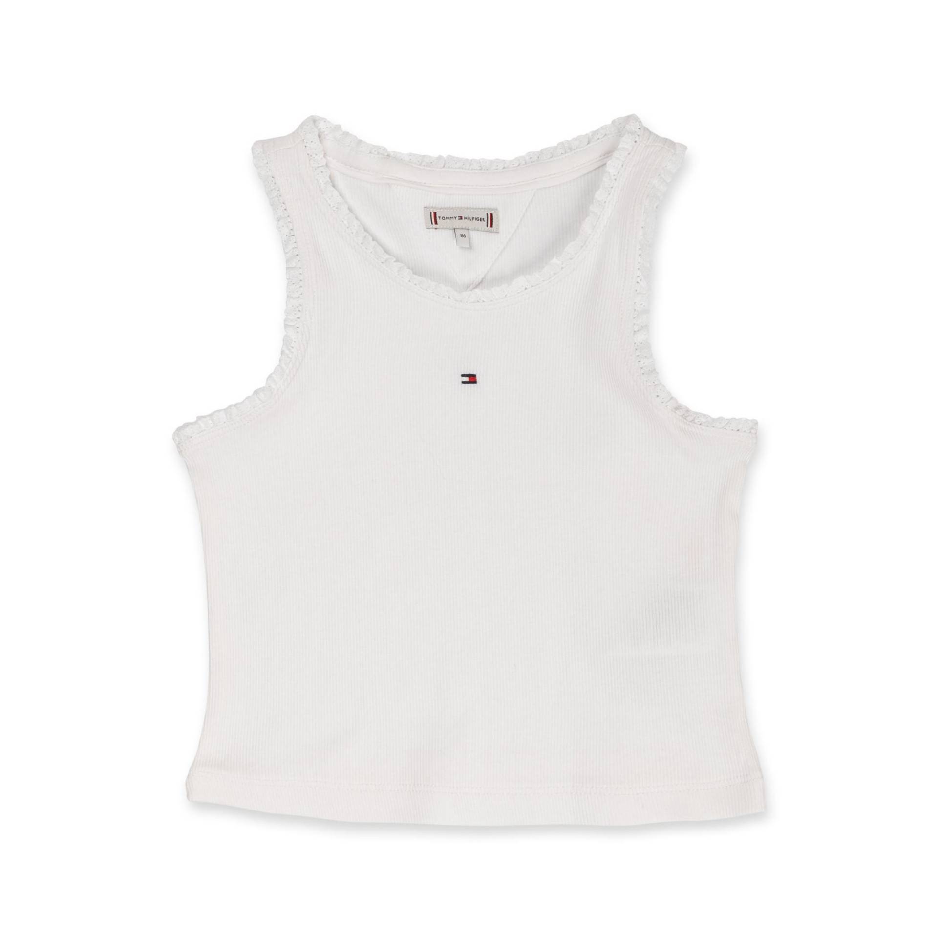 Top, Ärmellos Mädchen Weiss 4A von TOMMY HILFIGER