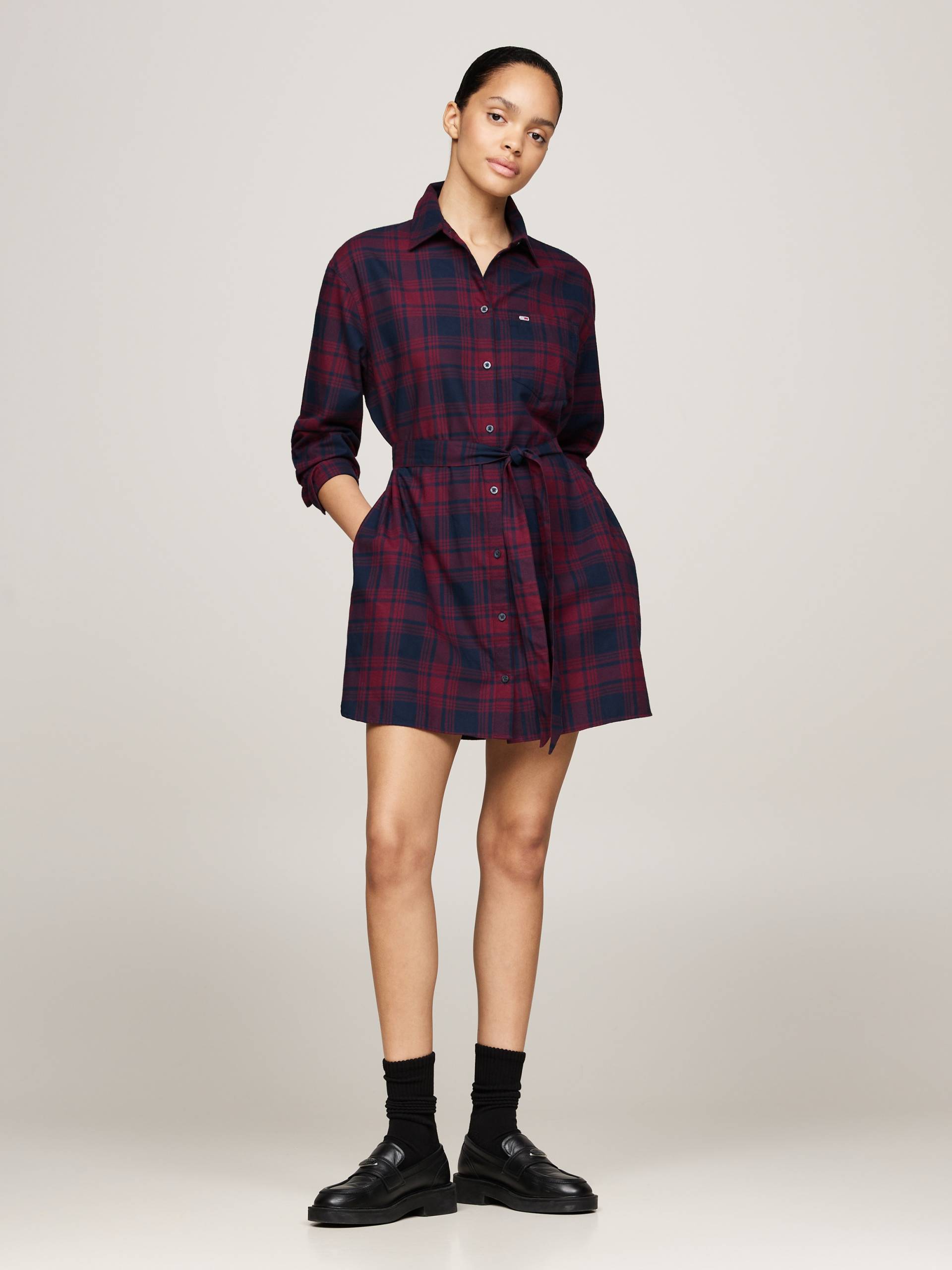 Tommy Jeans Curve Hemdblusenkleid »TJW CHECK SHIRT DRESS EXT«, in Grossen Grössen, modisches Karodessin von TOMMY JEANS Curve