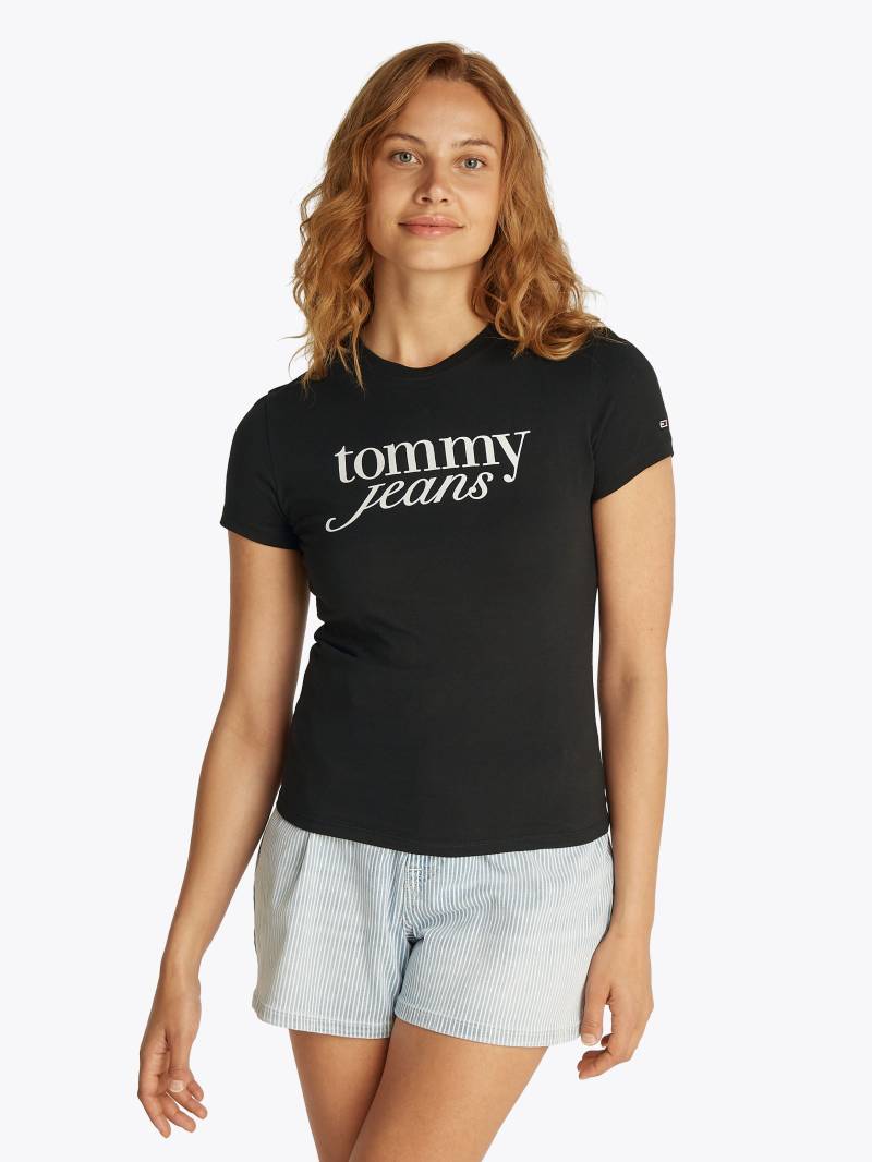 Tommy Jeans Curve Rundhalsshirt »Shirt TJW SLIM ESSENTIAL«, in Grossen Grössen, Logo-Print auf Brusthöhe, mit Logostickerei von TOMMY JEANS Curve