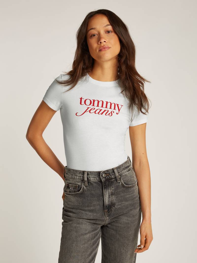 Tommy Jeans Curve Rundhalsshirt »Shirt TJW SLIM ESSENTIAL«, in Grossen Grössen, Logo-Print auf Brusthöhe, mit Logostickerei von TOMMY JEANS Curve