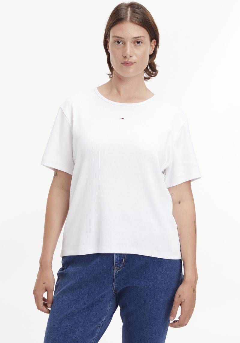 Tommy Jeans Curve Rundhalsshirt »TJW CRV BBY ESSENTIAL RIB SS«, PLUS SIZE CURVE,mit Tommy Jeans-Logostickerei von TOMMY JEANS Curve