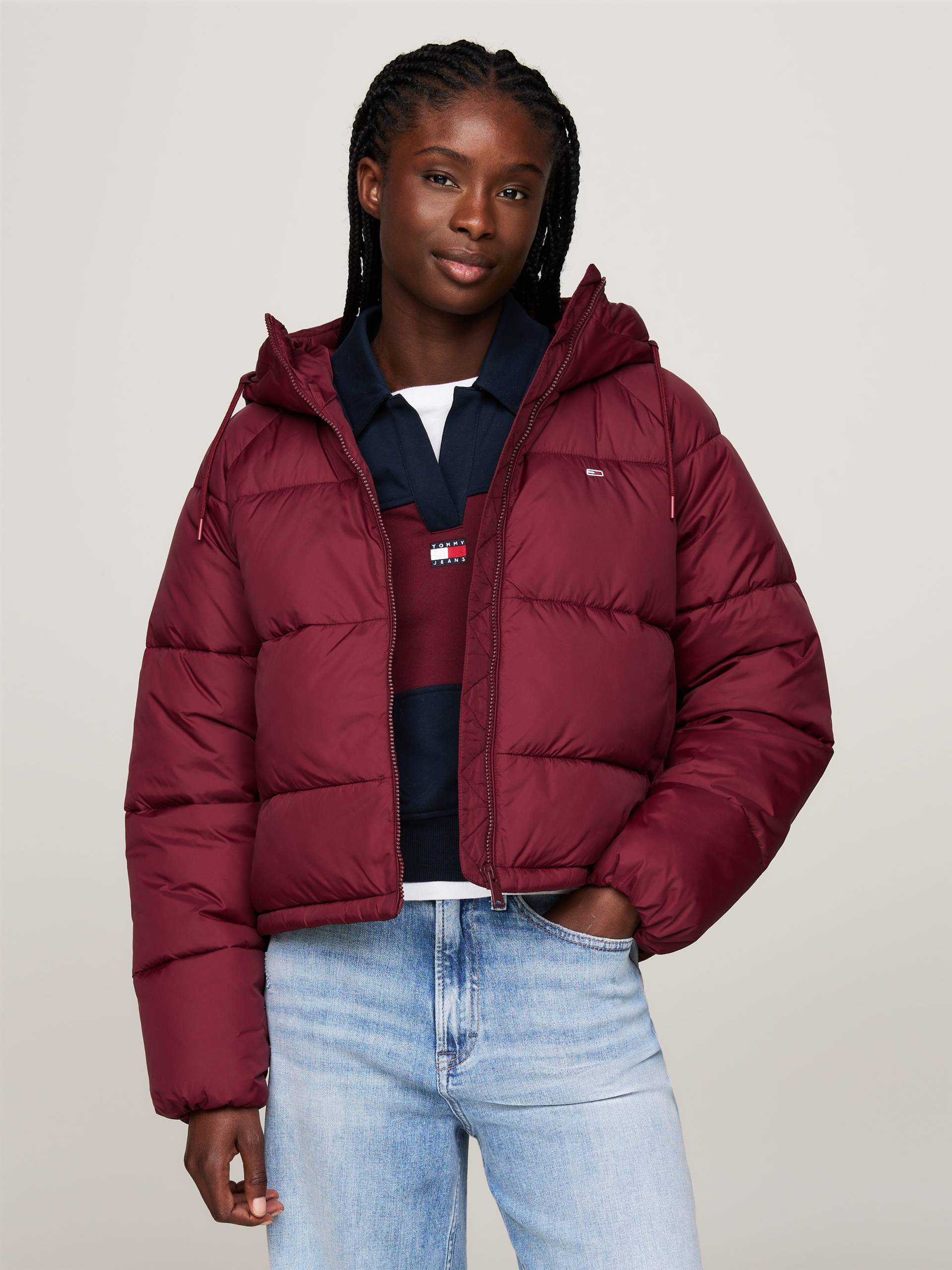 Tommy Jeans Curve Steppjacke »JW ASPEN PUFFER EXT«, mit Kapuze, mit hochschliessendem Kragen, Kapuze, Leistentaschen von TOMMY JEANS Curve