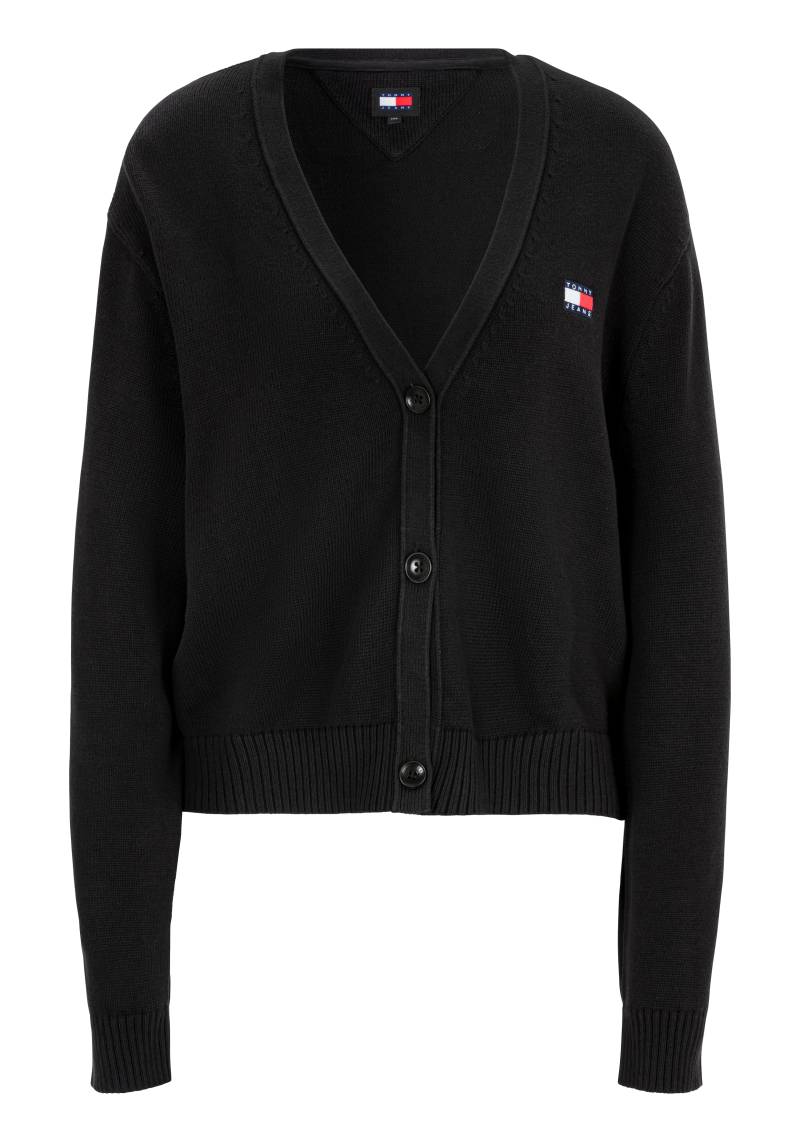 Tommy Jeans Curve Strickjacke »TJW ESSENTIAL BADGE CARDIGAN EXT«, in Grossen Grössen, Logo-Badge von TOMMY JEANS Curve