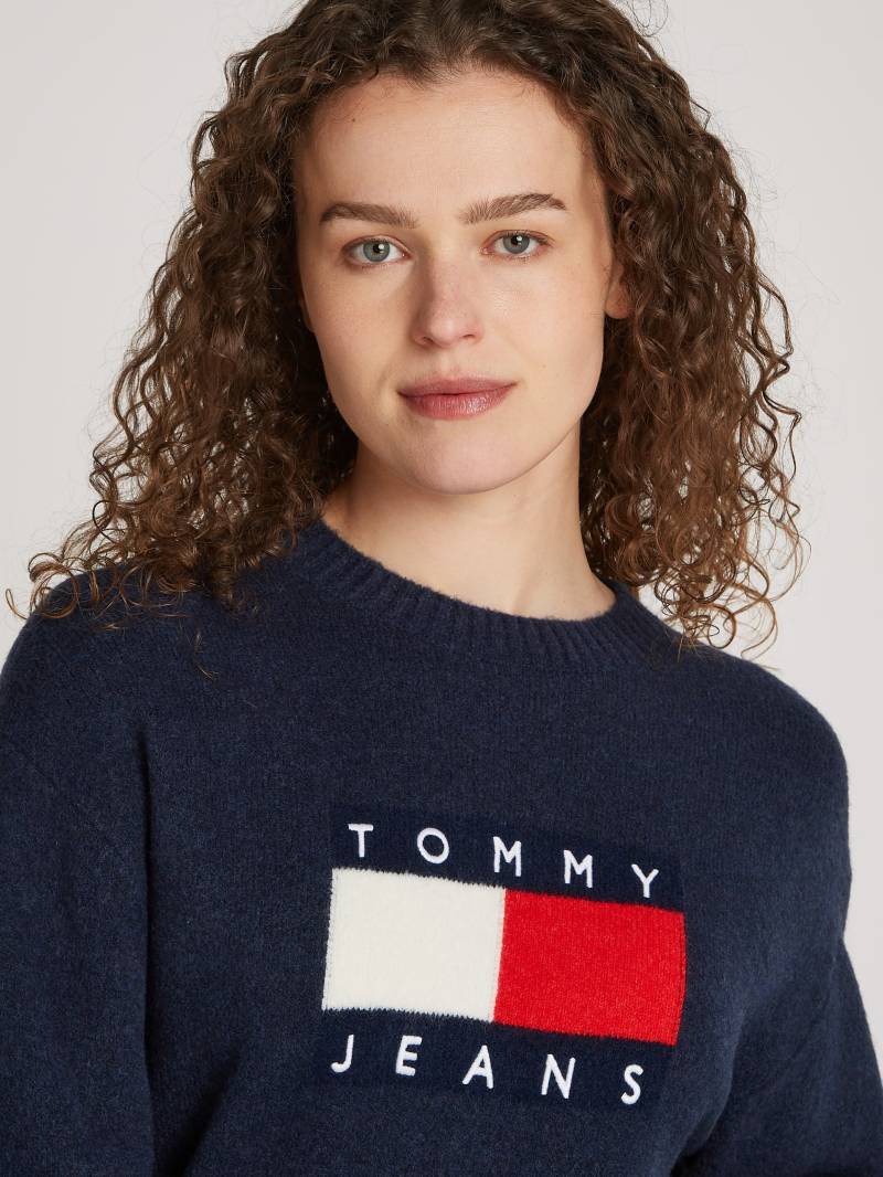 Tommy Jeans Curve Strickpullover »TJW MELANGE FLAG SWEATER EXT«, in Grossen Grössen, mit Wollanteil & Elasthan von TOMMY JEANS Curve