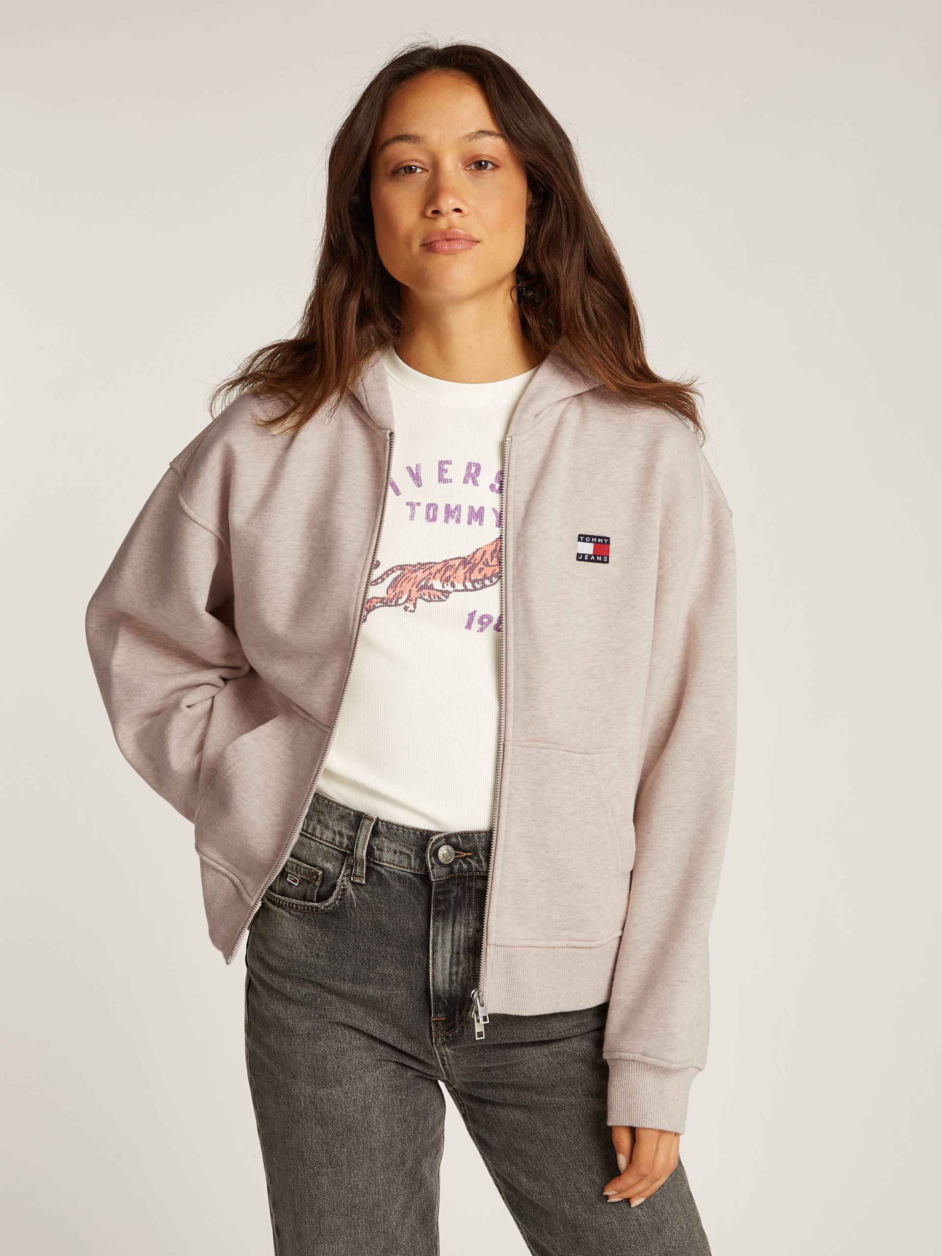 Tommy Jeans Curve Sweatshirt »Sweatshirt TJW BOXY BADG«, in Grossen Grössen, 2-Wege-Reissverschluss, mit Logostickerei von TOMMY JEANS Curve