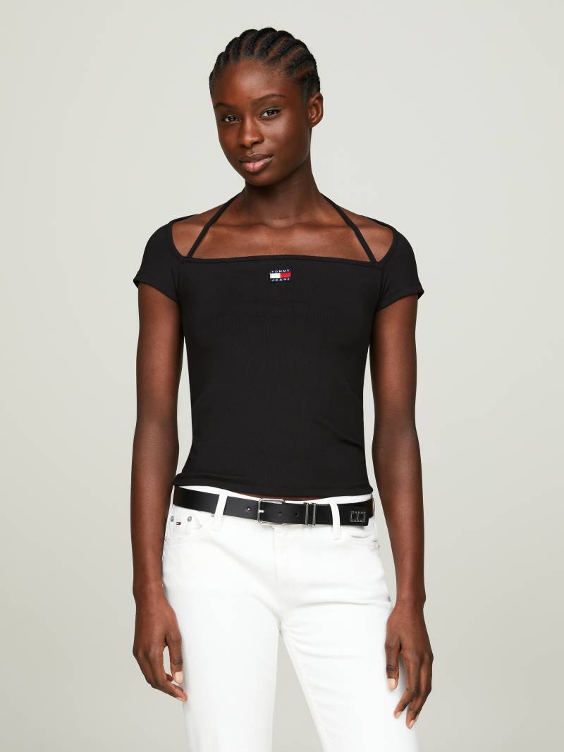 Tommy Jeans Curve T-Shirt »TJW SLIM RIB BADGE STRAP SS EXT«, Grosse Grössen von TOMMY JEANS Curve