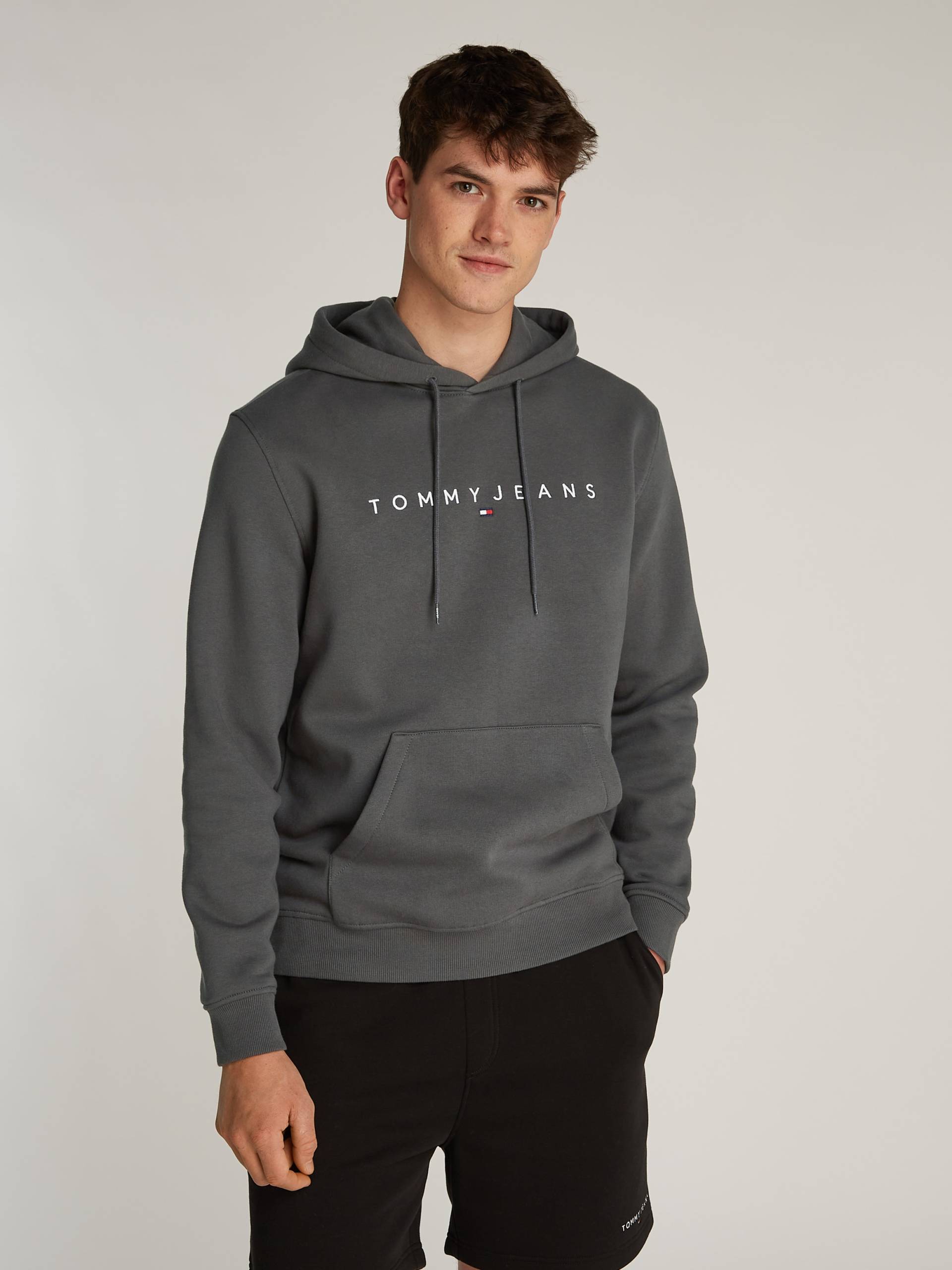 Tommy Jeans Plus Hoodie »TJM REG LINEAR LOGO HOODIE EXT«, in Grosse Grössen, Logodruck von TOMMY JEANS Plus