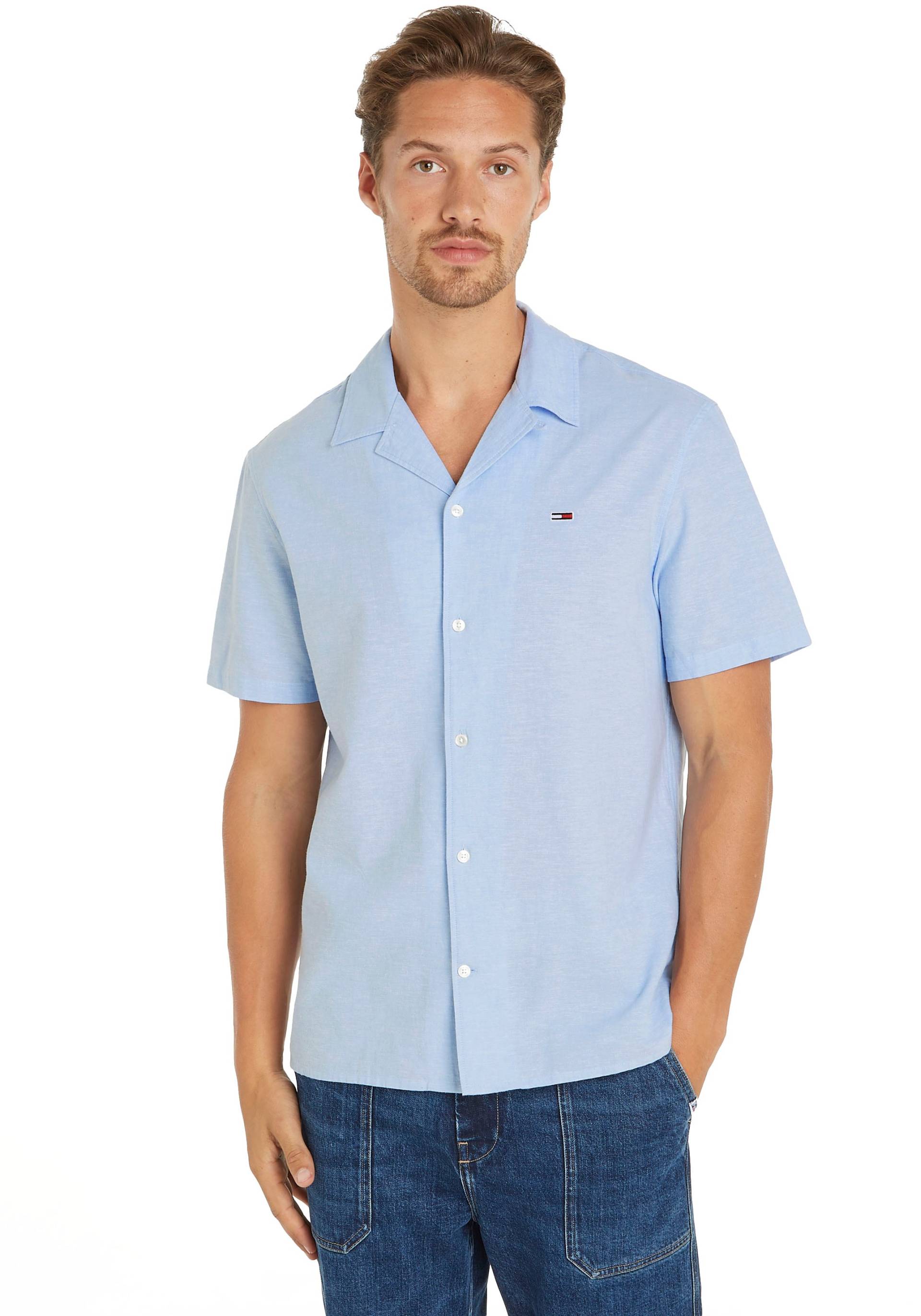 Tommy Jeans Plus Kurzarmhemd »TJM LINEN BLEND CAMP SHIRT EXT«, Grosse Grössen von TOMMY JEANS Plus