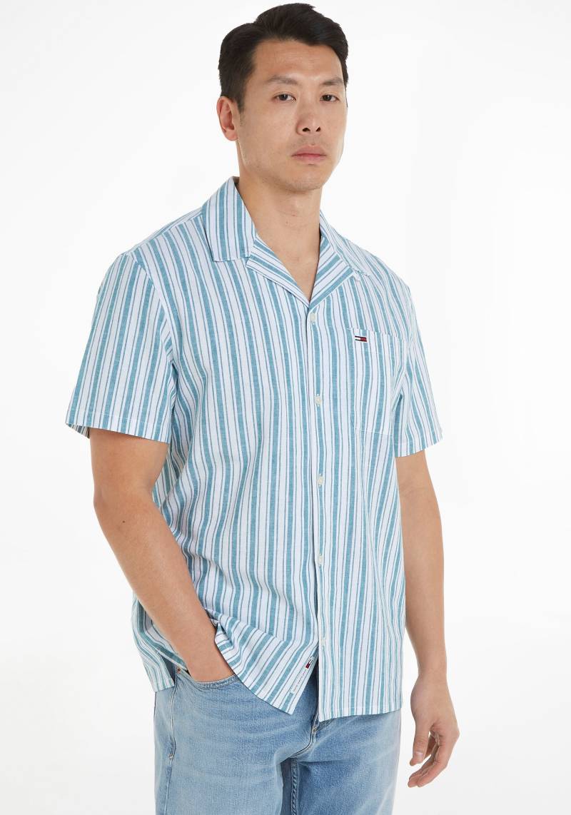 Tommy Jeans Plus Kurzarmhemd »TJM STRIPE LINEN SS SHIRT EXT«, Grosse Grössen, Modische Längsstreifen von TOMMY JEANS Plus