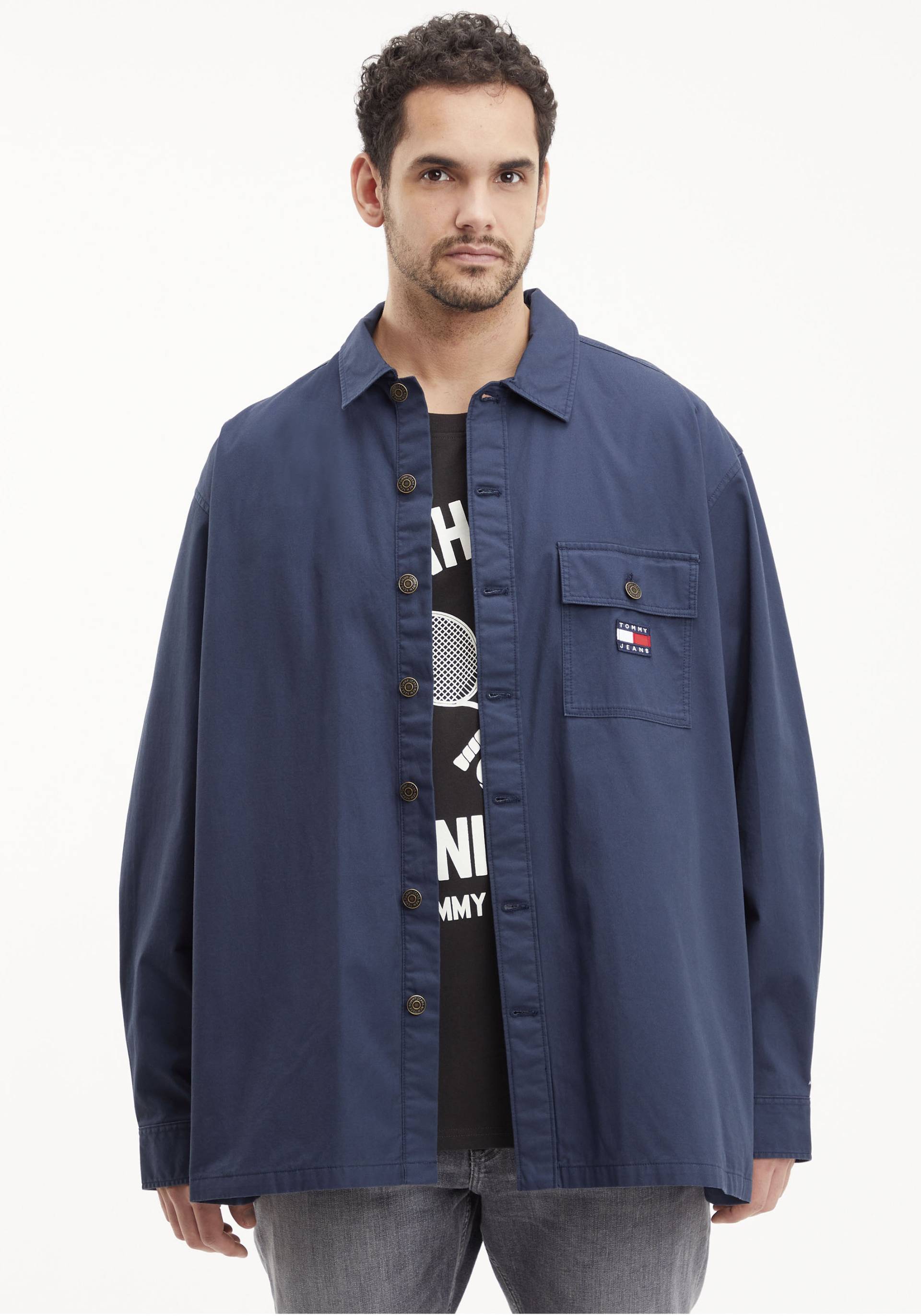 Tommy Jeans Plus Langarmhemd »TJM PLUS CLASSIC SOLID OVERSHIRT« von TOMMY JEANS Plus