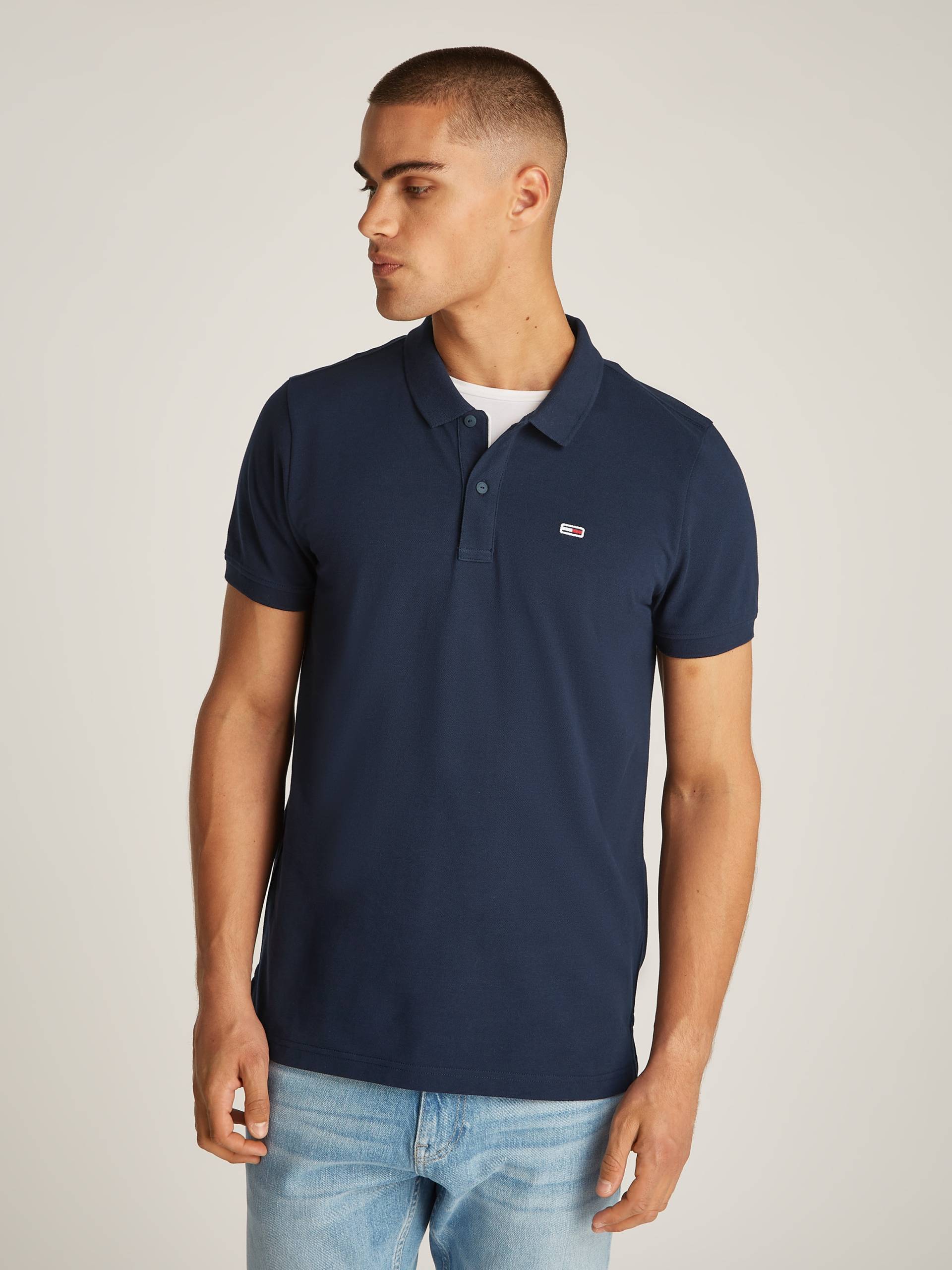 Tommy Jeans Plus Poloshirt »TJM SLIM PLACKET POLO EXT«, Grosse Grössen mit Logostickerei von TOMMY JEANS Plus