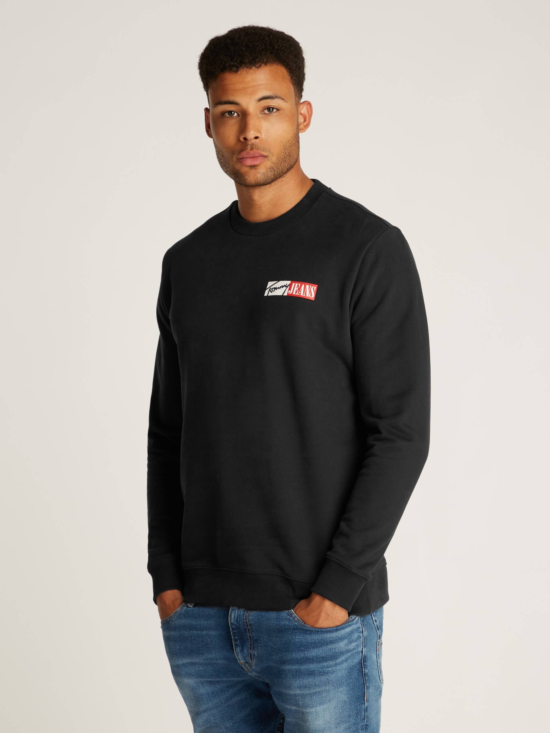 Tommy Jeans Plus Sweatshirt »TJM REG ENTRY GRAPHIC CREW EXT«, in Grossen Grössen, Logodruck von TOMMY JEANS Plus