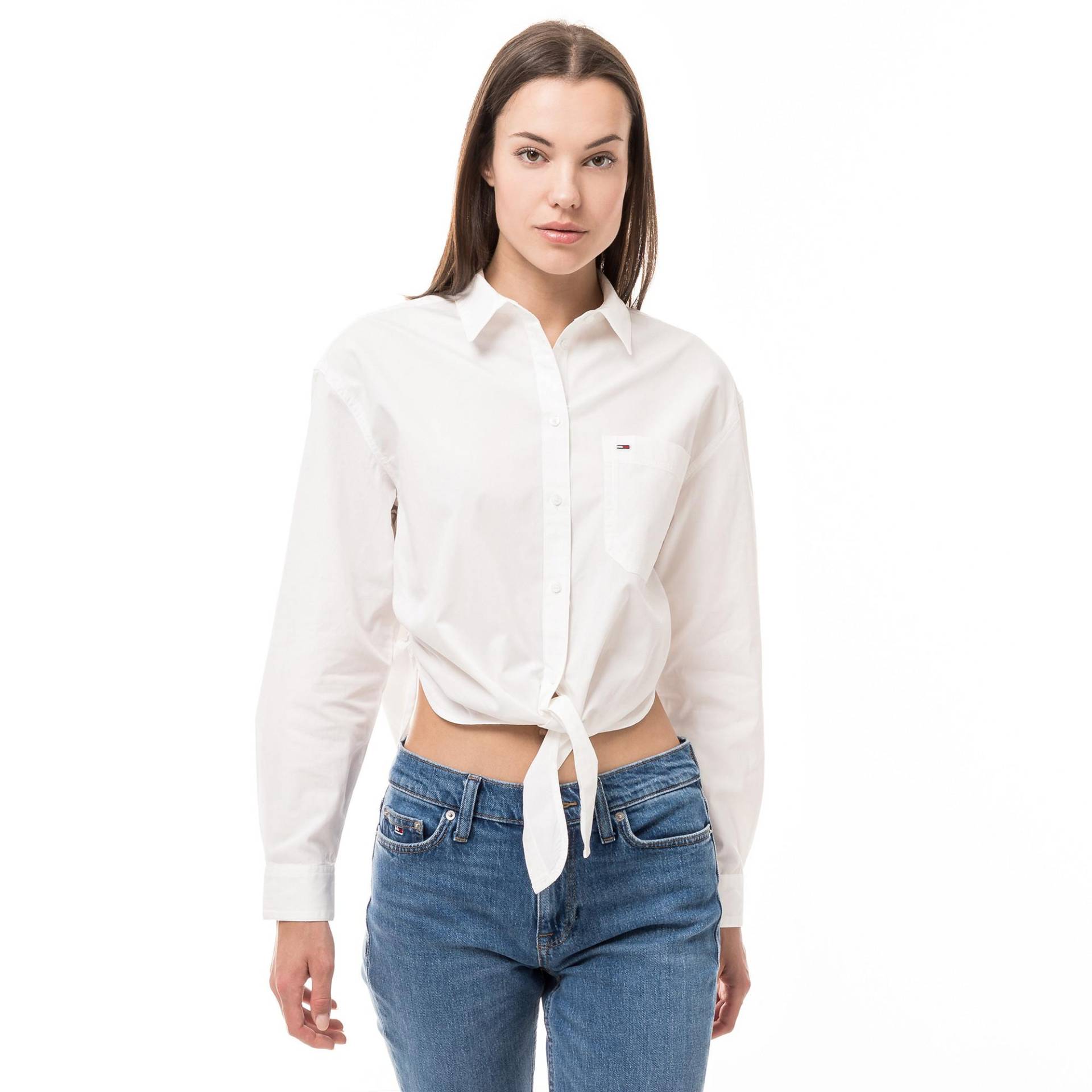 Bluse Damen Weiss L von TOMMY JEANS