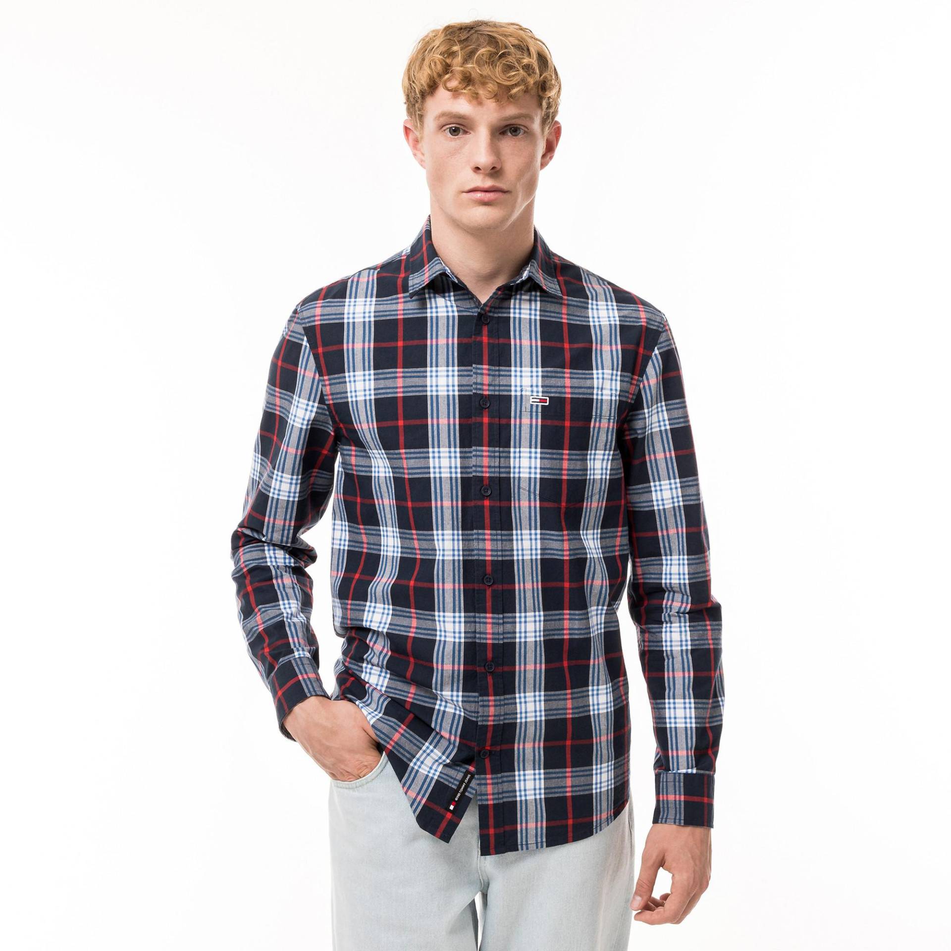 Hemd, Langarm Herren Marine XXL von TOMMY JEANS