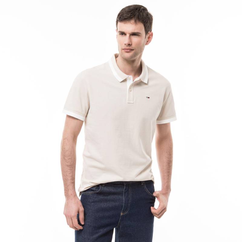 Poloshirt, Kurzarm Herren Beige M von TOMMY JEANS