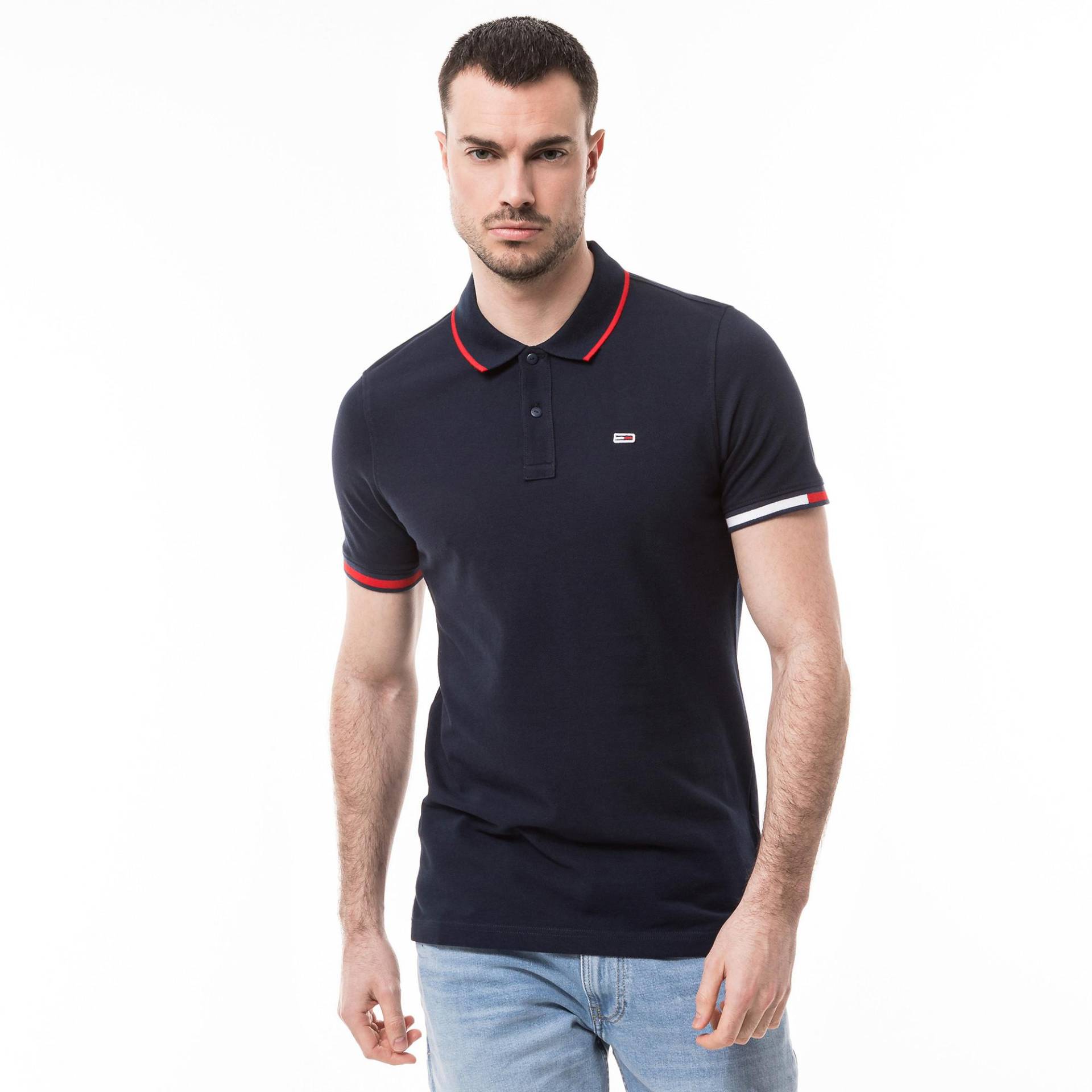 Poloshirt, Kurzarm Herren Marine  L von TOMMY JEANS