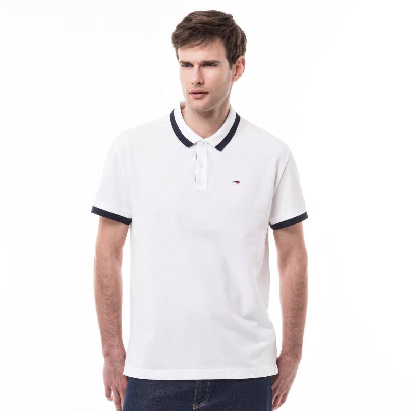 Poloshirt, Kurzarm Herren Weiss L von TOMMY JEANS