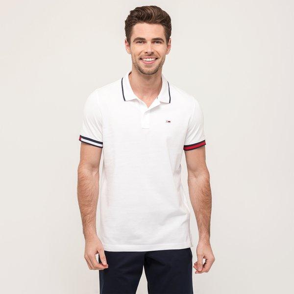 Poloshirt, Kurzarm Herren Weiss L von TOMMY JEANS