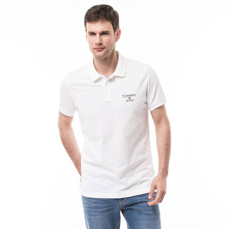 Poloshirt, Kurzarm Herren Weiss L von TOMMY JEANS