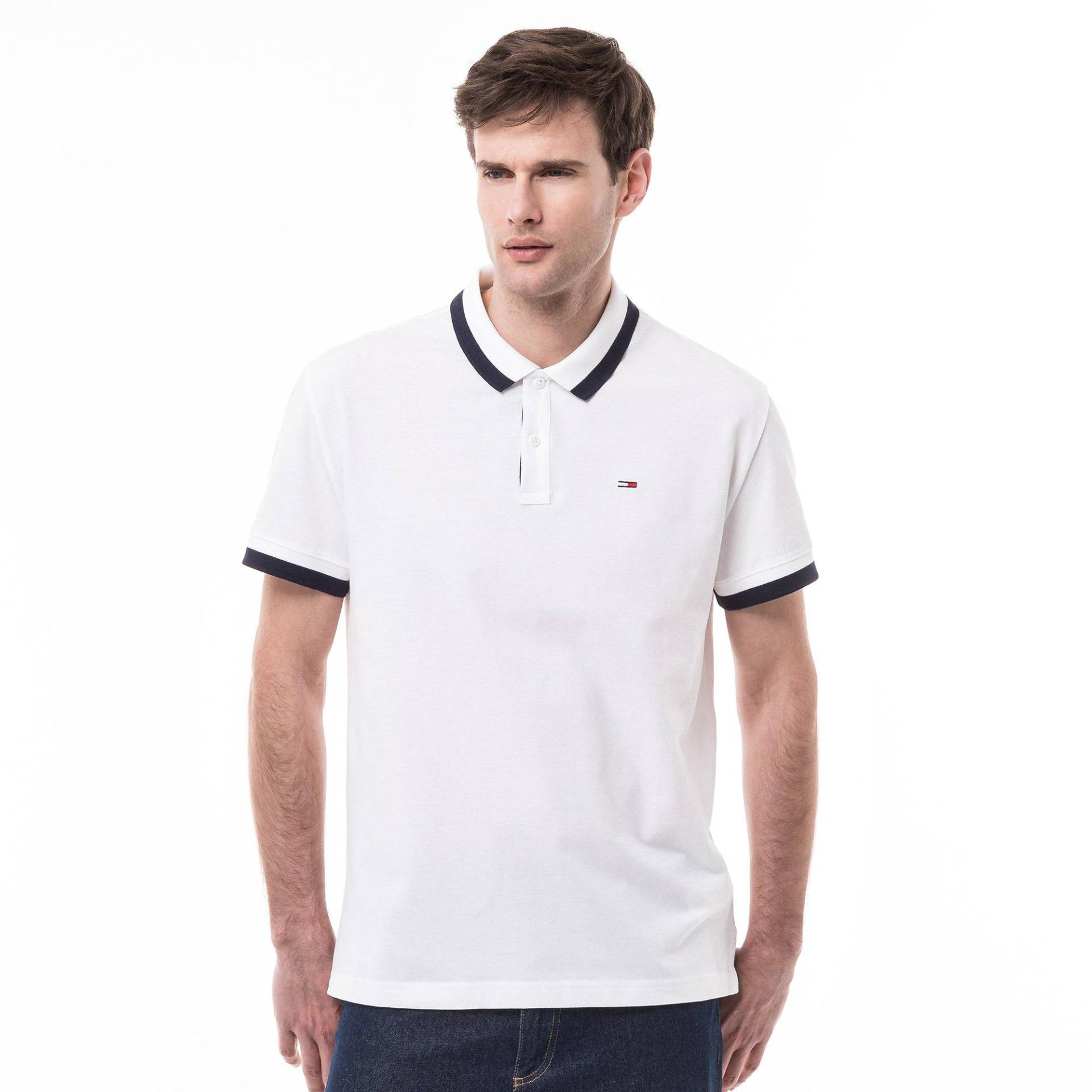 Poloshirt, Kurzarm Herren Weiss M von TOMMY JEANS