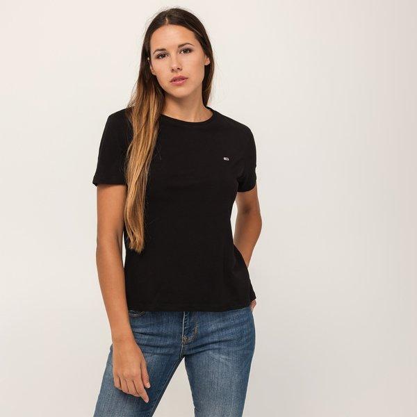 T-shirt, Rundhals, Langarm Damen Black XS von TOMMY JEANS