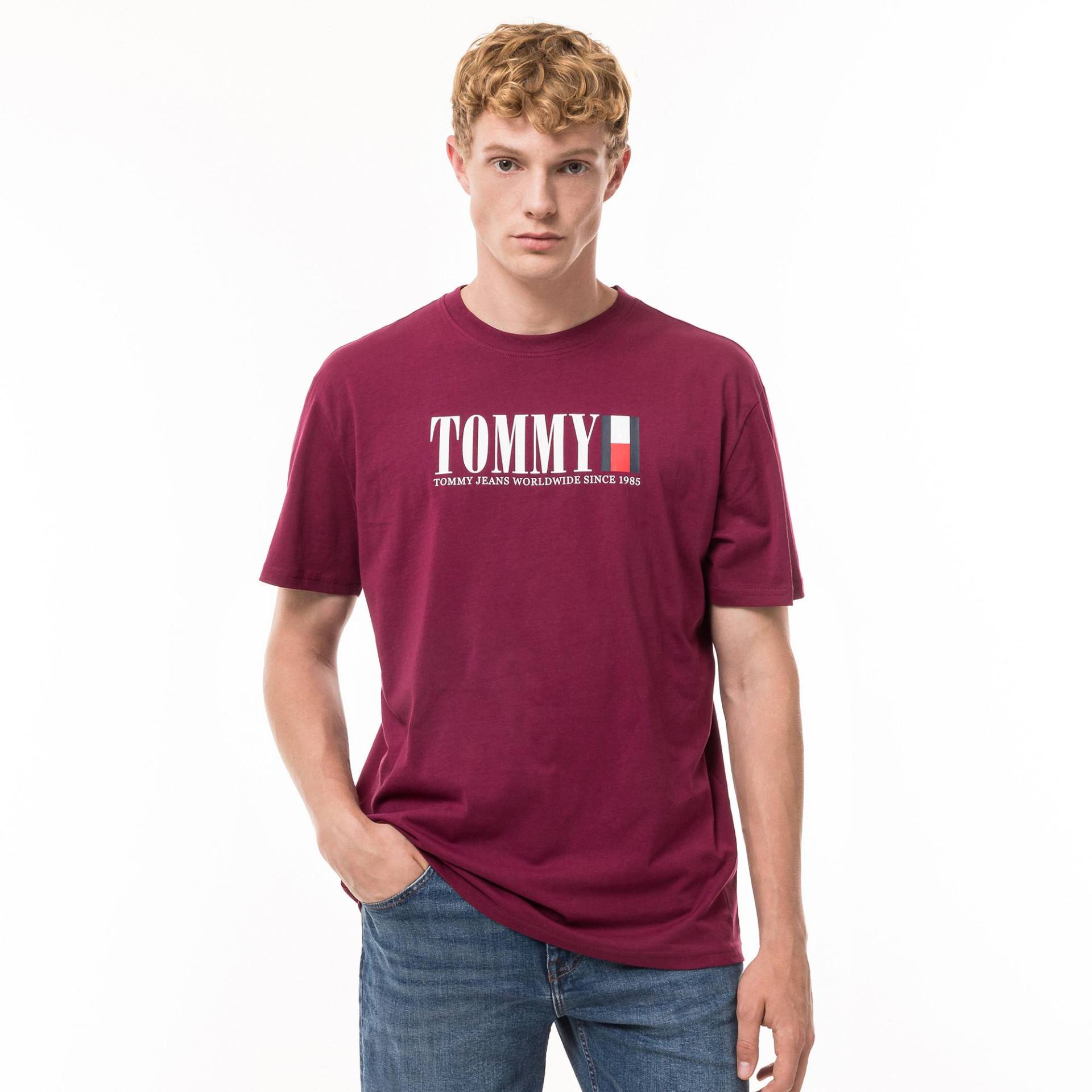 T-shirt Herren Bordeaux L von TOMMY JEANS