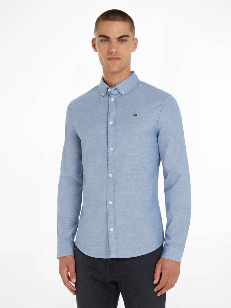 Tommy Jeans Langarmhemd »TJM Slim Stretch Oxford Shirt«, mit Flaglabel auf der Brust von TOMMY JEANS