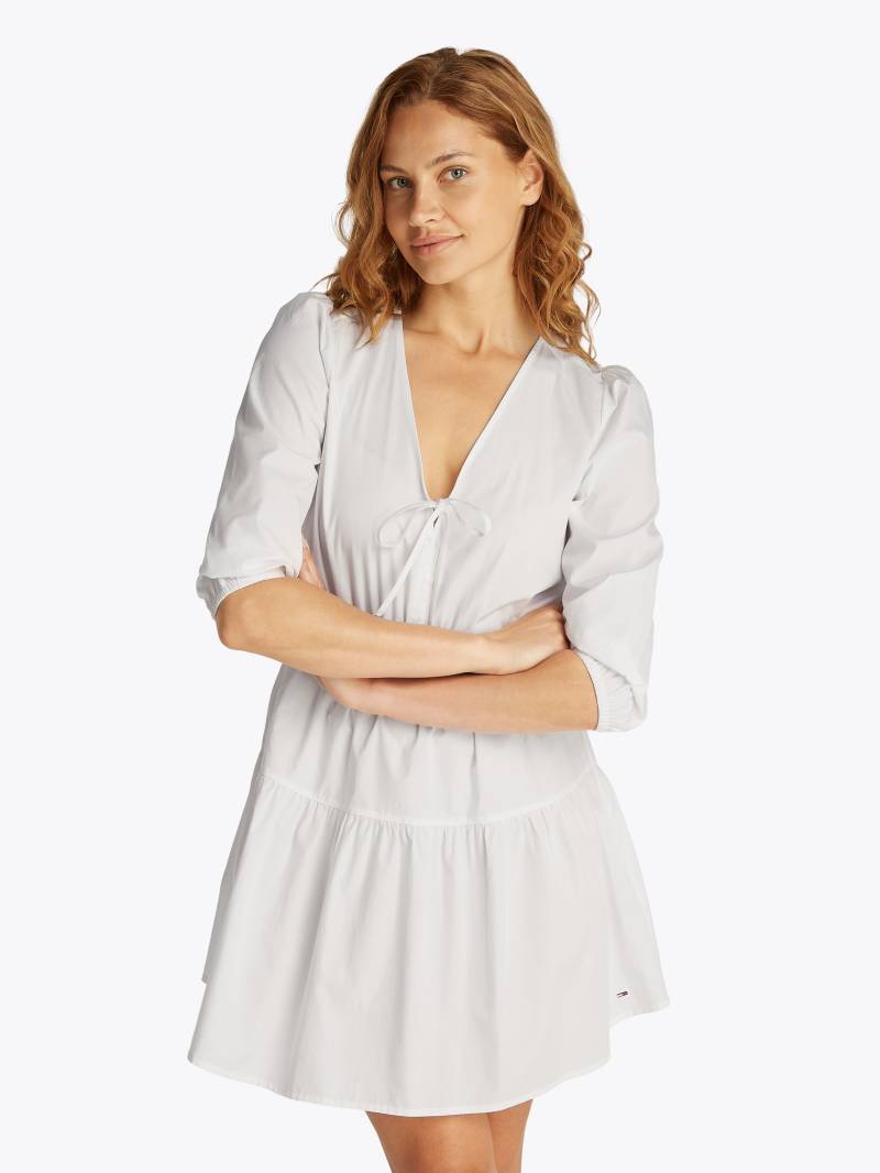 Tommy Jeans Blusenkleid »TJW POPLIN TIERED MINI DRESS EXT«, mit Bindeband von TOMMY JEANS