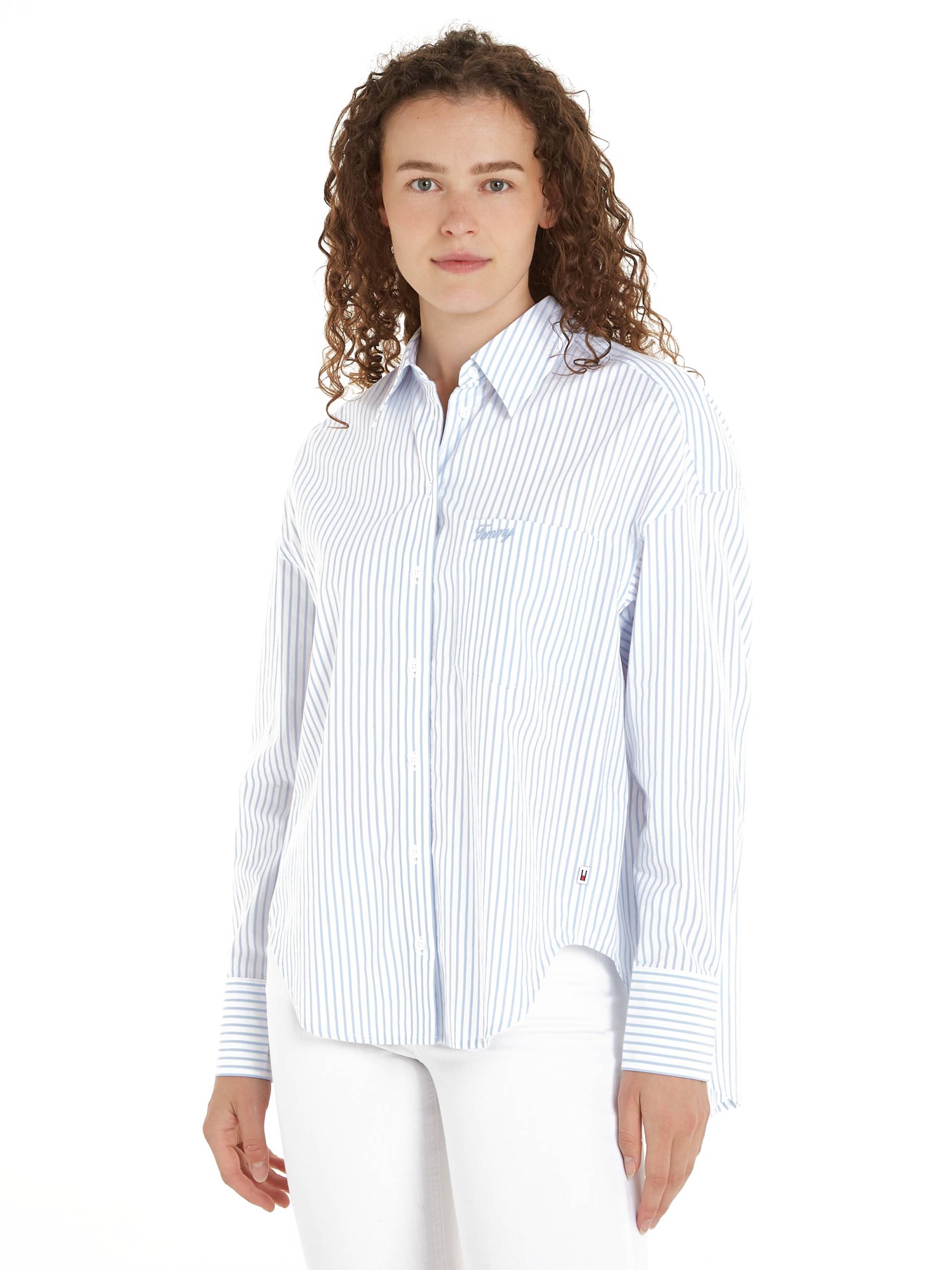 Tommy Jeans Blusentop »TJW SP OVR STRIPE SHIRT«, Mit Tommy Jeans Markenlabel von TOMMY JEANS