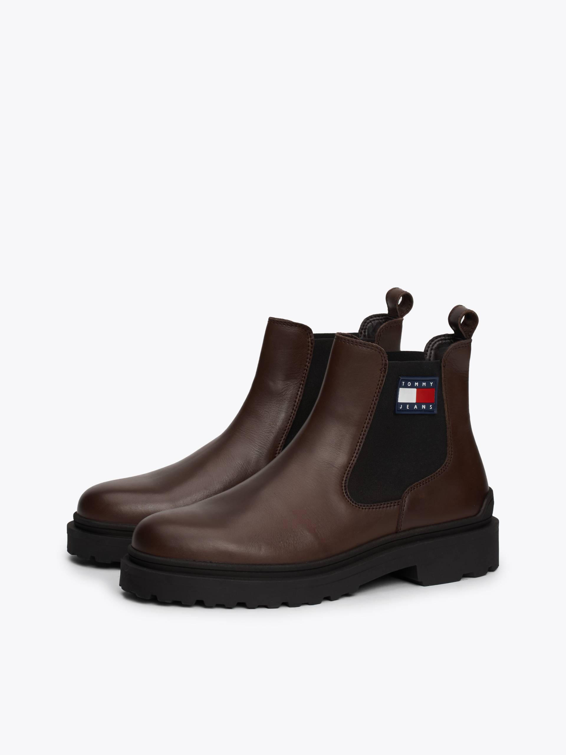 Tommy Jeans Chelseaboots »TJM LEATHER CHELSEA BOOT«, Blockabsatz, Businessmode, Schlupfboots, Stiefelette, Weite G von TOMMY JEANS