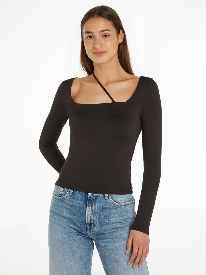 Tommy Jeans Crop-Top, mit eckigen Ausschnitt und stylischer Zusatzschnur von TOMMY JEANS