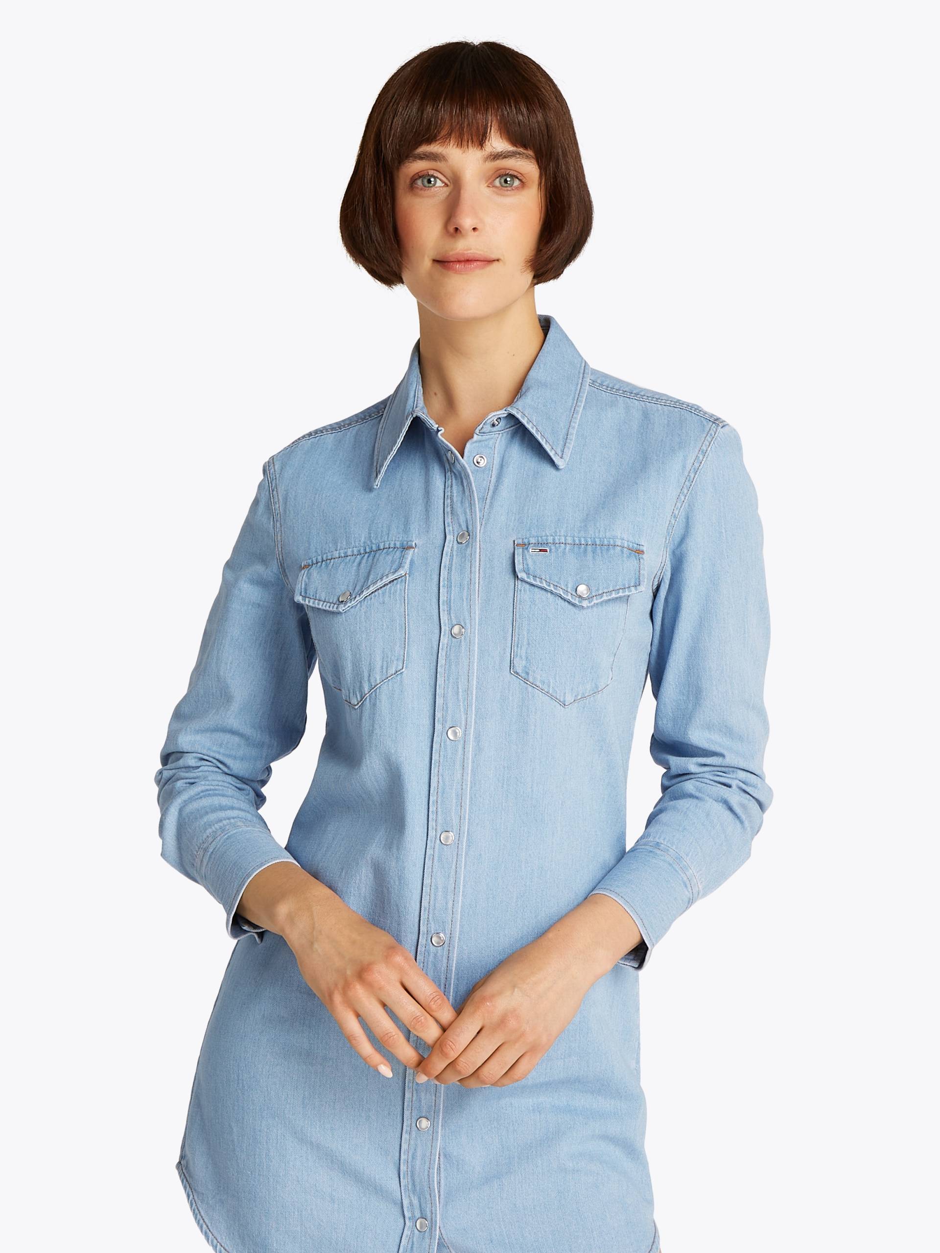 Tommy Jeans Hemdblusenkleid »REGULAR SHIRT DRESS EXT«, mit Brusttaschen, Logostickerei von TOMMY JEANS