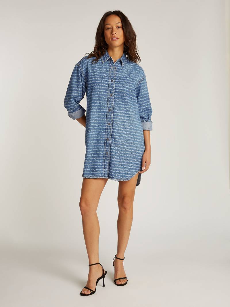 Tommy Jeans Hemdblusenkleid »RELAXED SHIRT DRESS AI6056 EXT«, mit Allover-Brand-Muster von TOMMY JEANS