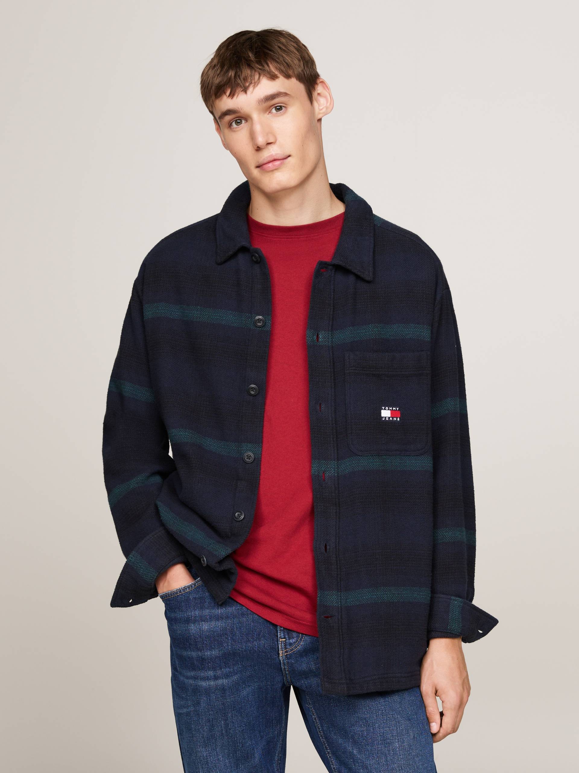 Tommy Jeans Hemdjacke »TJM BADGE CHECK OVERSHIRT«, kariert von TOMMY JEANS