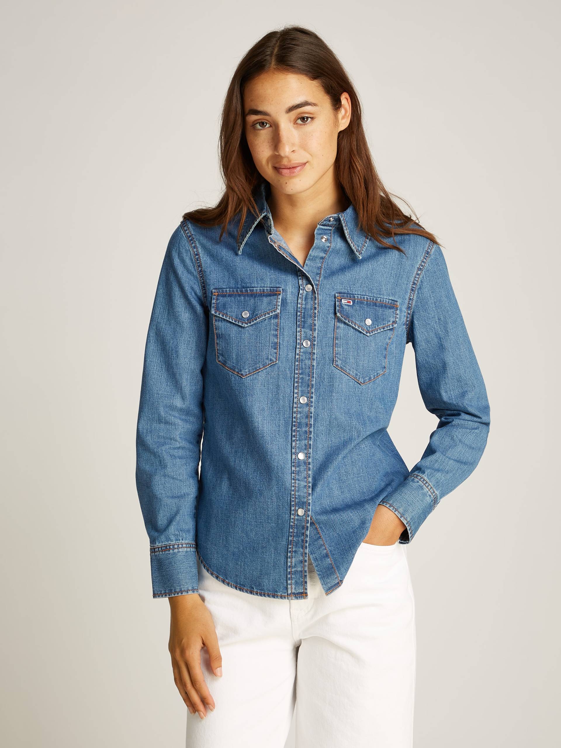 Tommy Jeans Jeansbluse »REGULAR WESTERN SHIRT«, mit Logostickerei von TOMMY JEANS