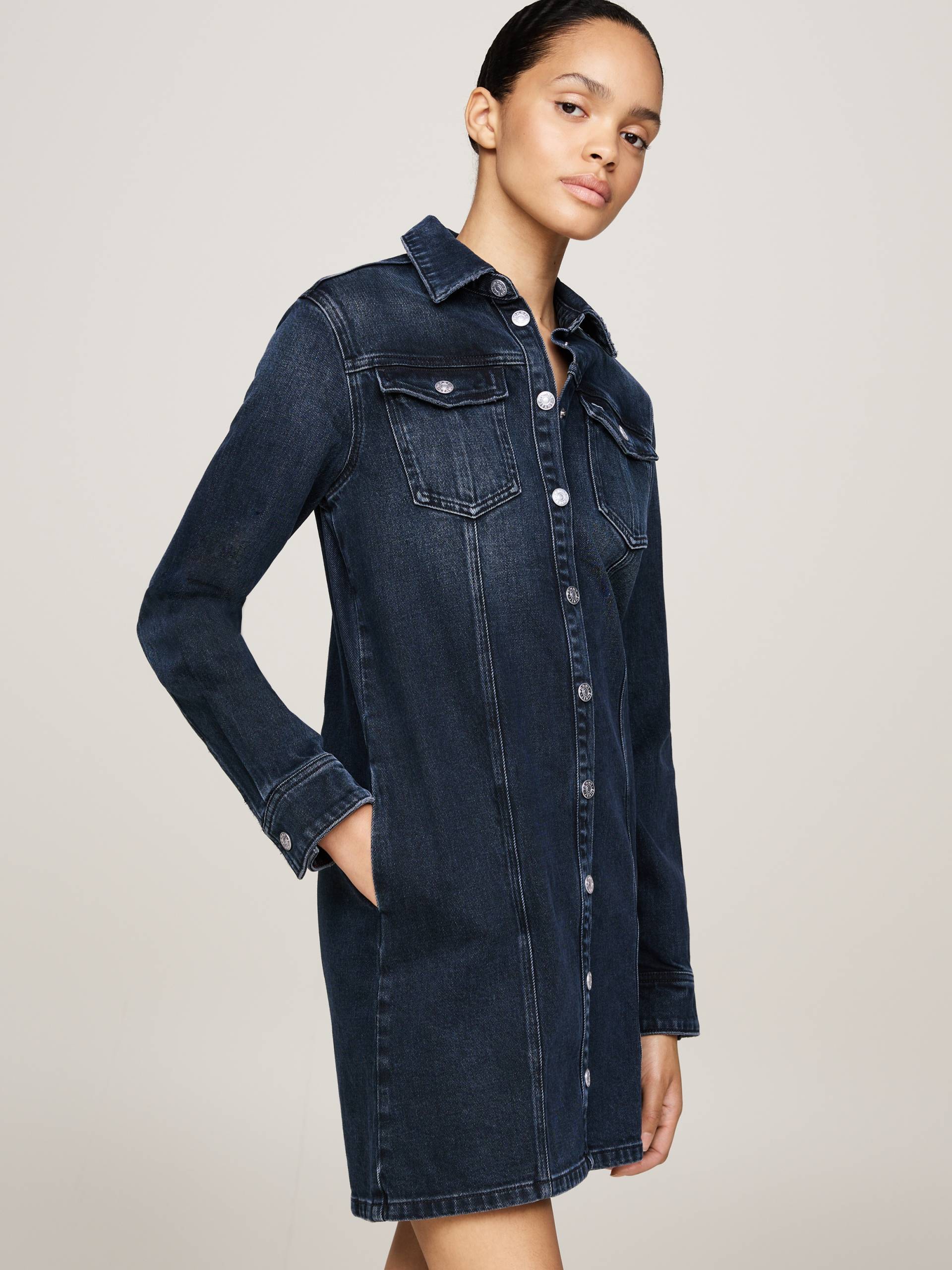 Tommy Jeans Jeanskleid »A-LINE DRESS DH6168«, mit Used-Waschung von TOMMY JEANS