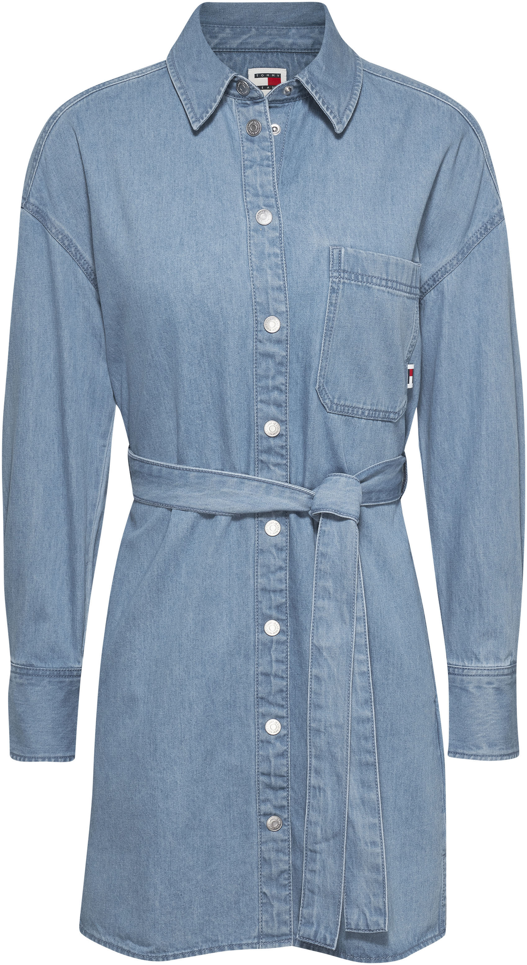 Tommy Jeans Jeanskleid »TJW BELTED DENIM SHIRT DRESS EXT«, mit Markenlabel von TOMMY JEANS