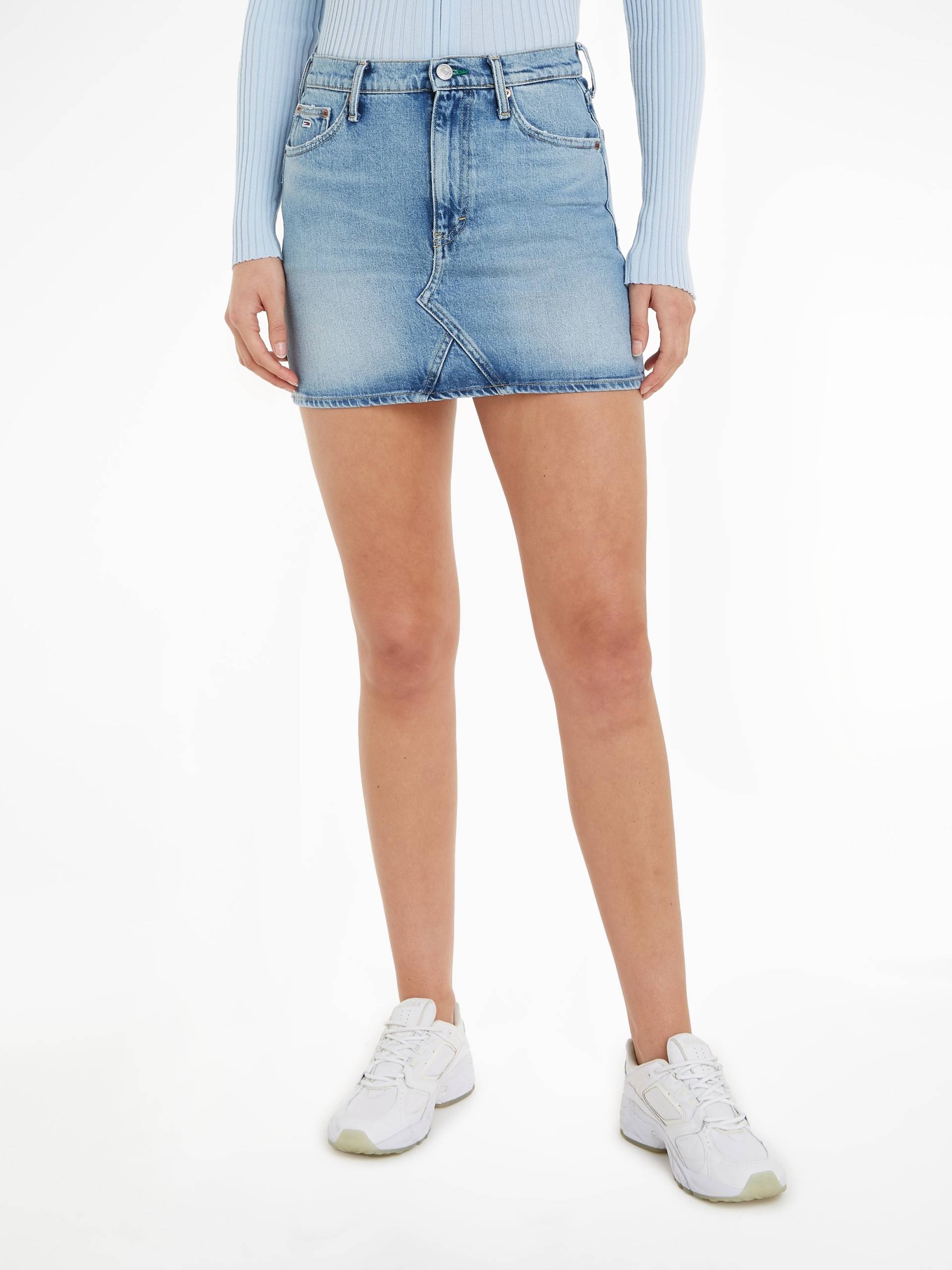 Tommy Jeans Jeansrock »IZZIE MR MN SKIRT AH6114«, Webrock mit Ledermarkenlabel von TOMMY JEANS