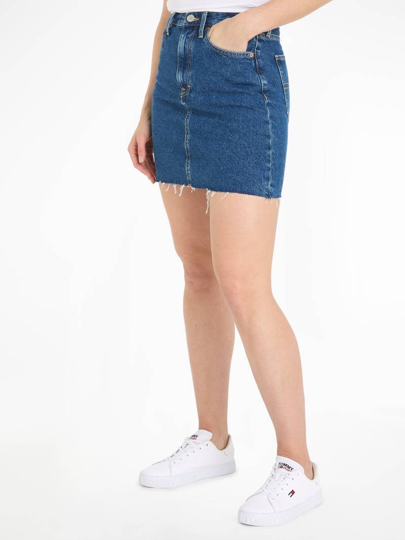 Tommy Jeans Jeansrock »MOM UH SKIRT AH4035«, Webrock mit Logostickerei von TOMMY JEANS