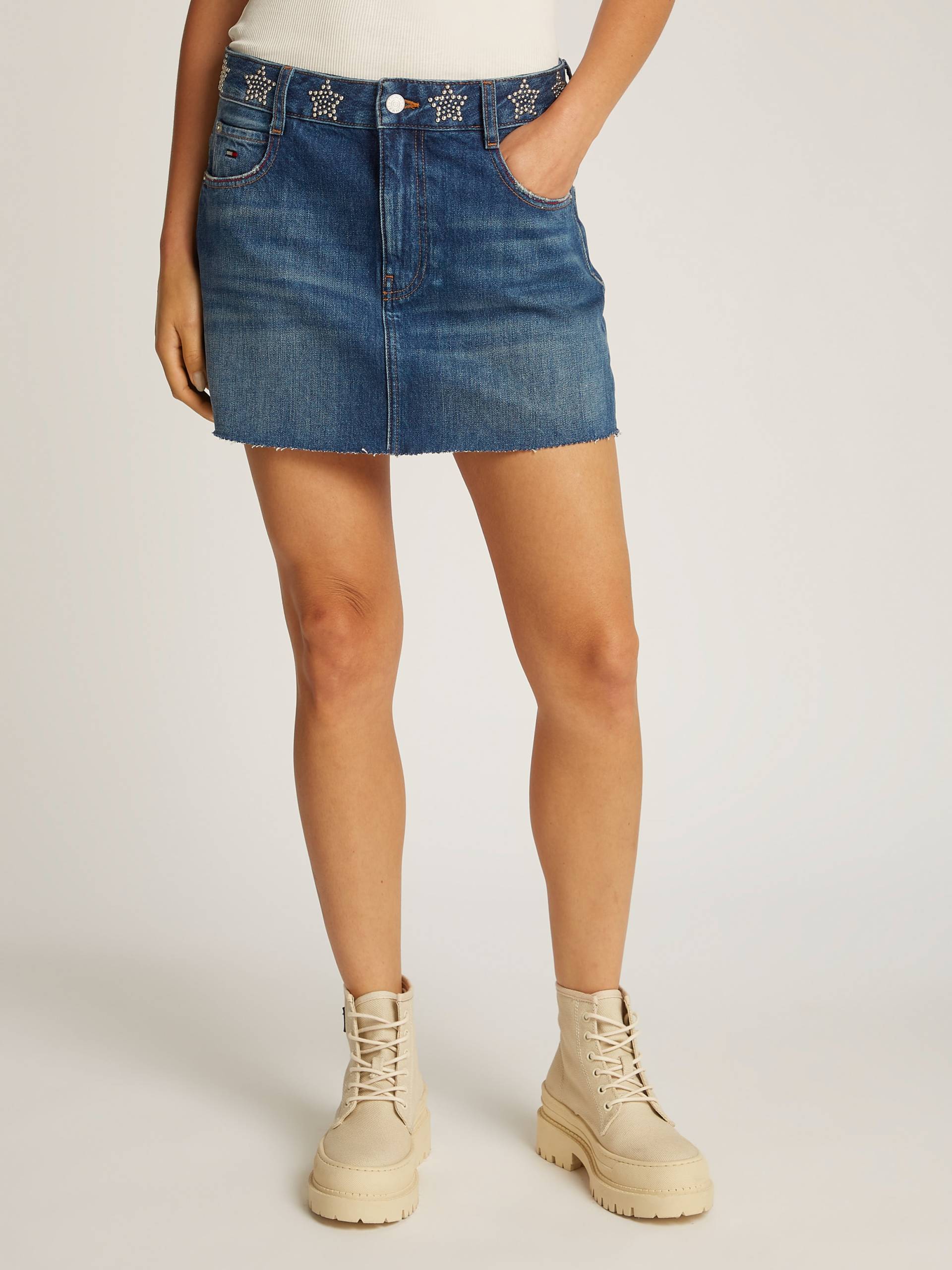 Tommy Jeans Jeansrock »STUDDED DENIM MINI SKIRT AI9057«, mit Strass-Details von TOMMY JEANS