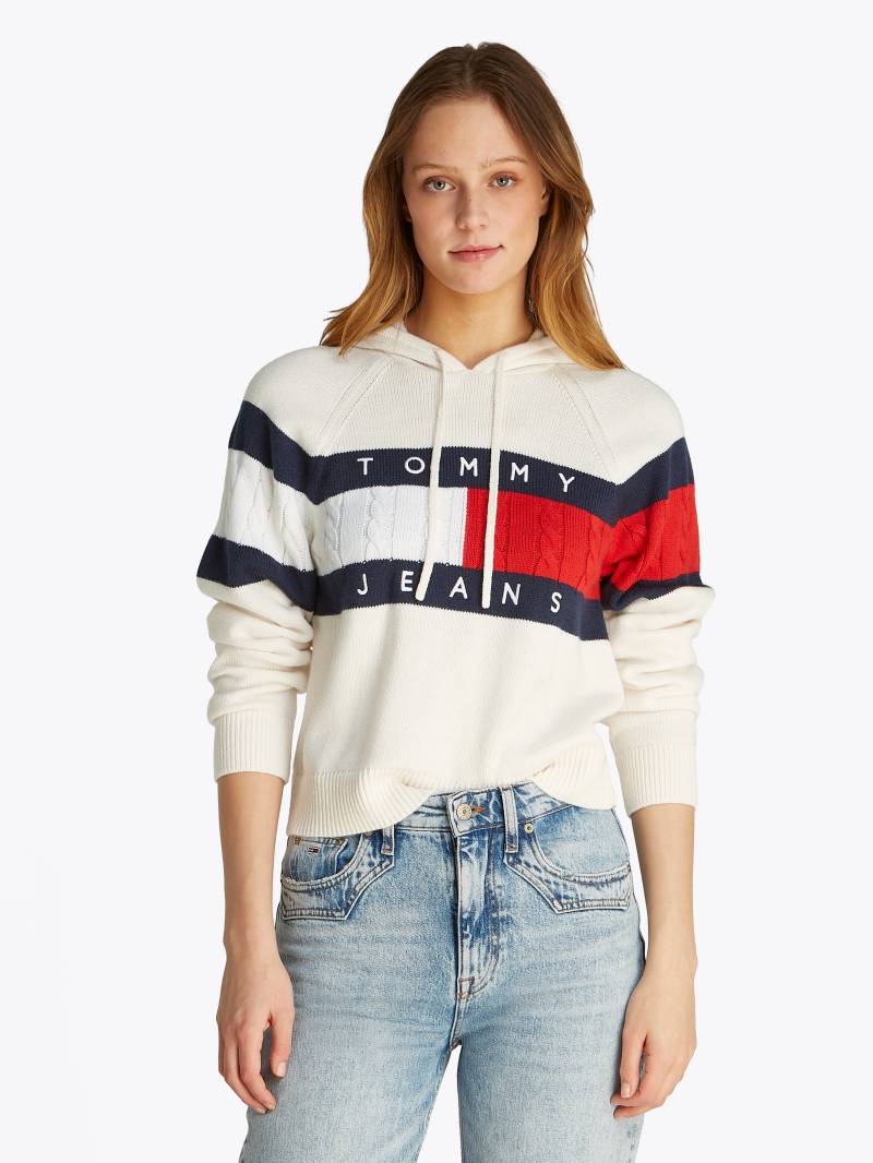 Tommy Jeans Kapuzenpullover »TJW CENTER FLAG HOOD SWEATER EXT«, mit Kapuze, grossem Logo-Flag von TOMMY JEANS