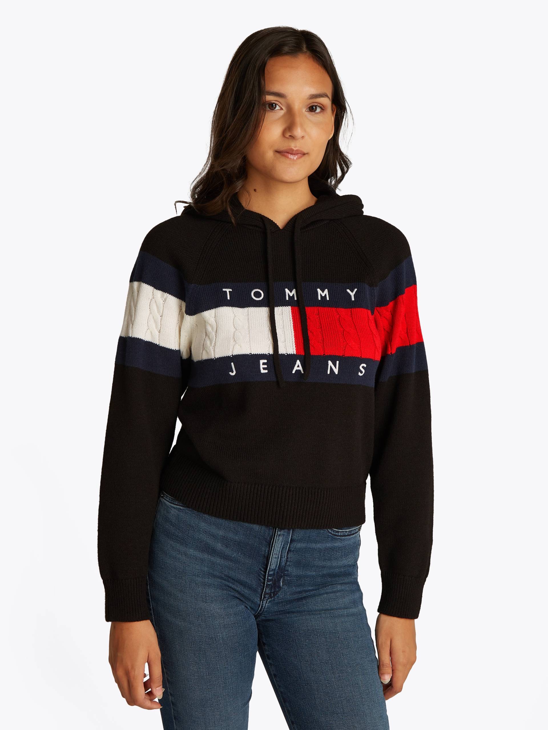 Tommy Jeans Kapuzenpullover »TJW CENTER FLAG HOOD SWEATER EXT«, mit Kapuze, grossem Logo-Flag von TOMMY JEANS